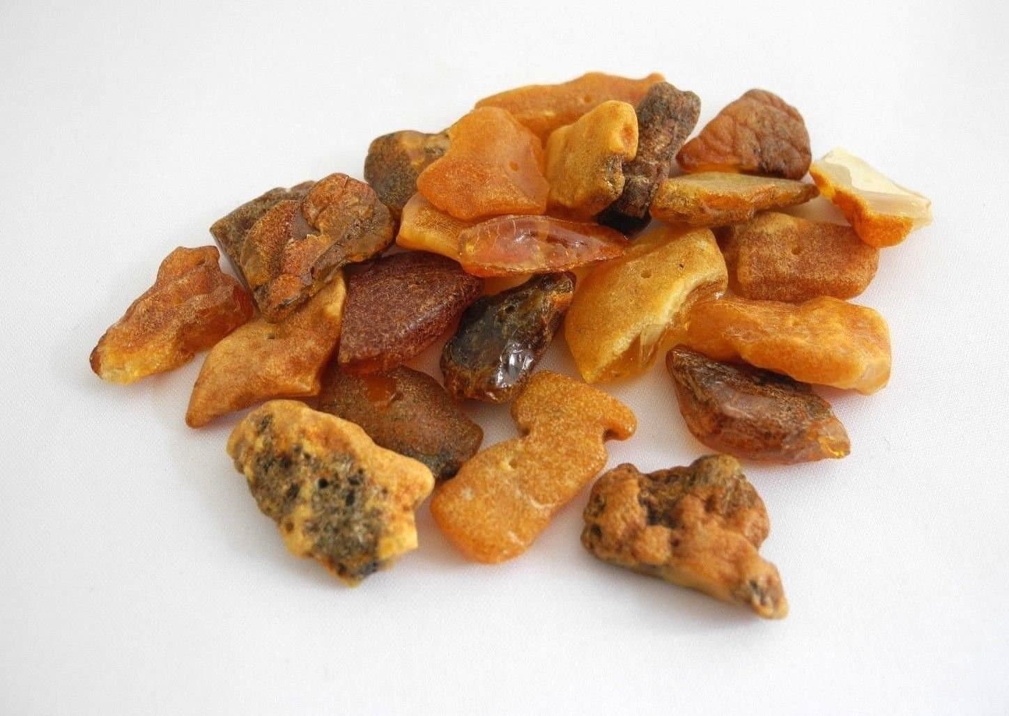 AlluregemNatural Raw Baltic Amber 20mm - 30mm Drilled Loose Beads 25 Grams Multi-Color Alluregem 00334