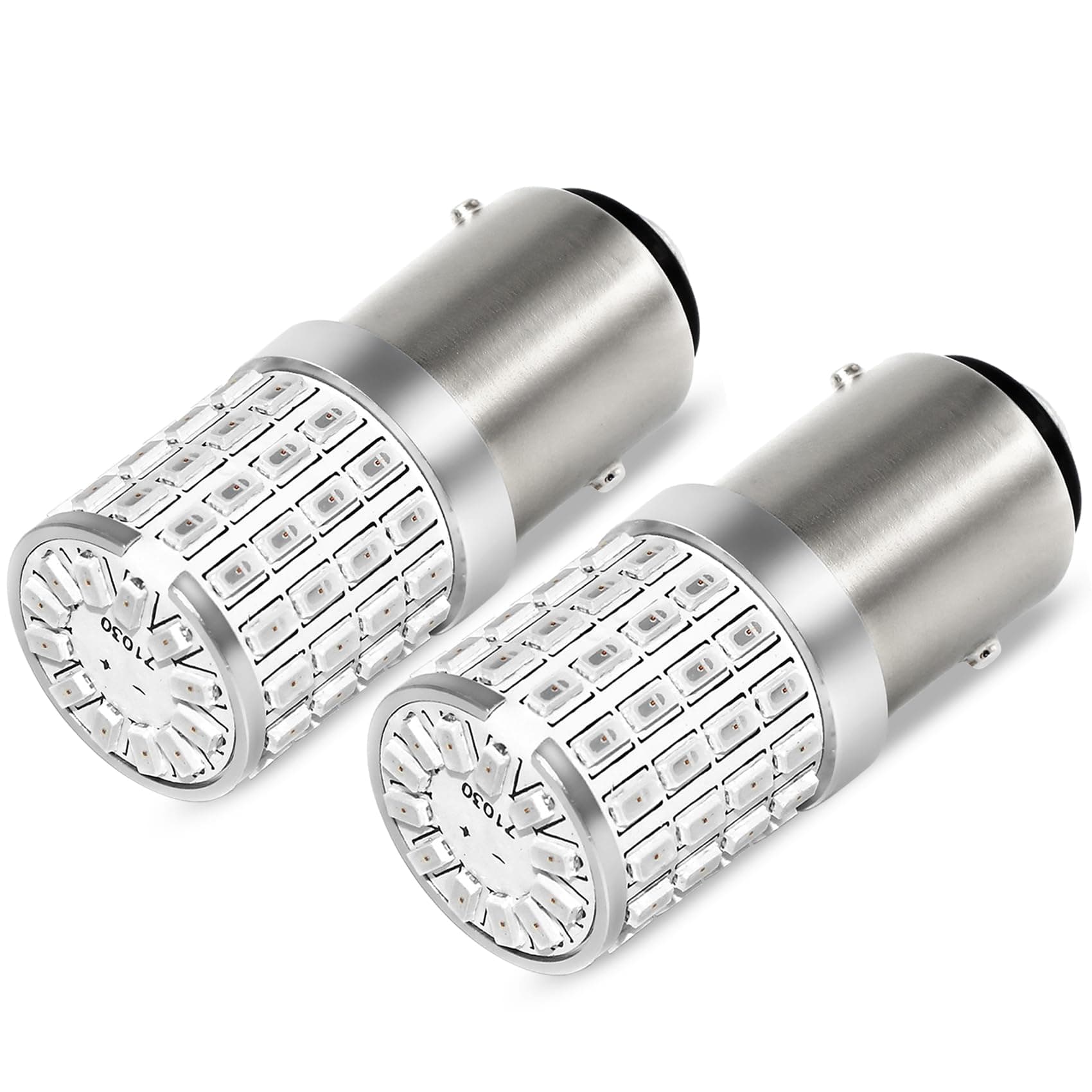 PHINLION 1157 Red LED Light Bulbs, Super Bright P28/8W 2057 2357 1034 7528 BAY15D Bayonet Dual Contact Bulb for Brake Tail Stop Rear Turn Signal Blinker Lights, Pack of 2