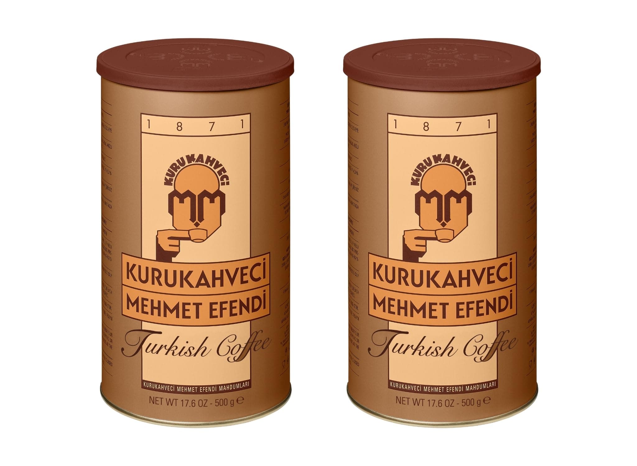 Turkish Coffee, Arabica Beans, Roasted Ground,Rich Aroma, Fresh, Medium to Heavy-bodied, Original Taste Since 1871 (17.6 OZ / 500 Gr) Pack of 2
