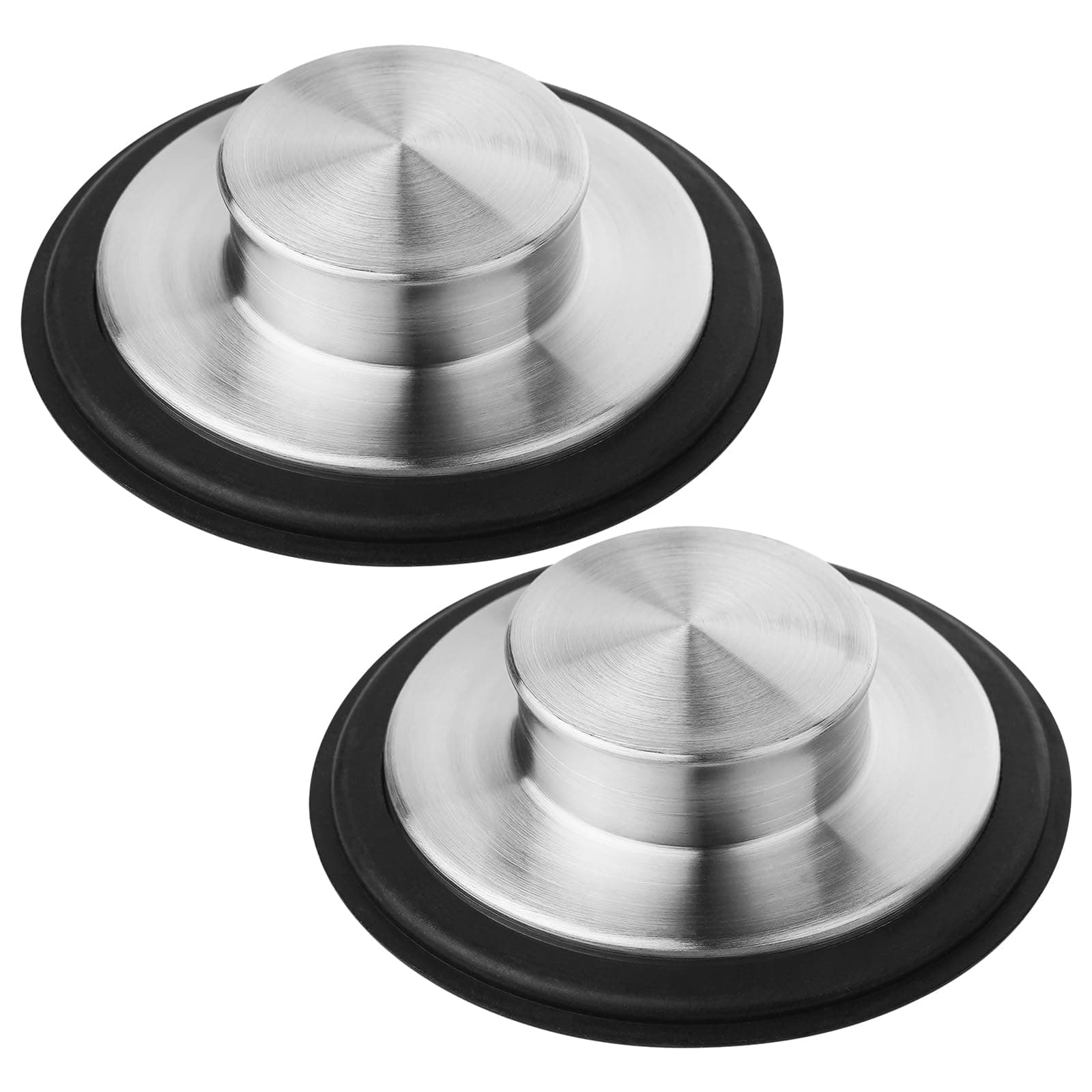 Tifanso Kitchen Sink Drain Stopper Cover, 2PCS Stainless Steel Garbage Disposal Stopper 3.34 Inch Drain Plug, Fits Standard Kitchen Sink Size of 3-1/2 Inch
