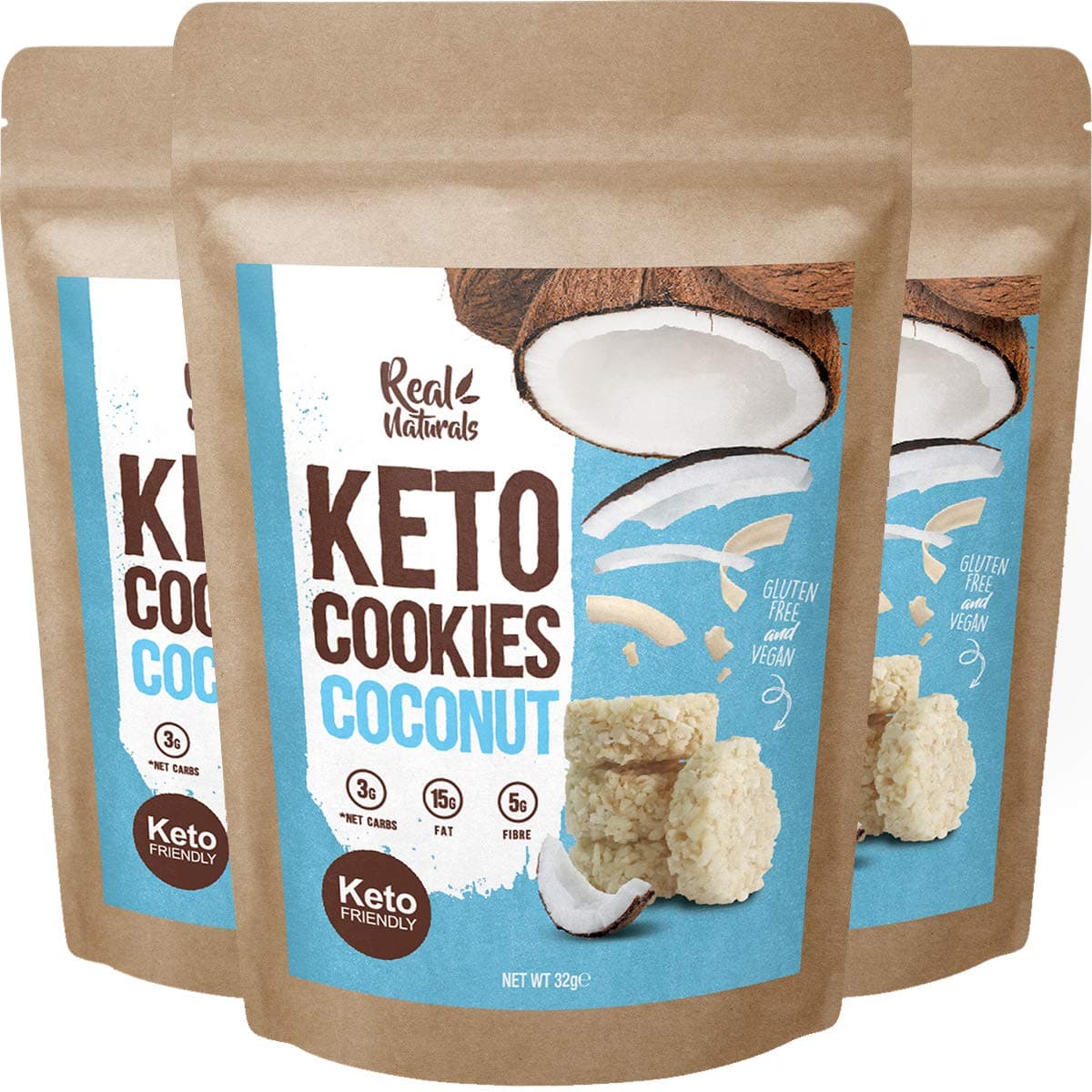 Keto Biscuit Coconut Cookies, Keto-Friendly Gluten-Free and Vegan, Heatlhy Snack