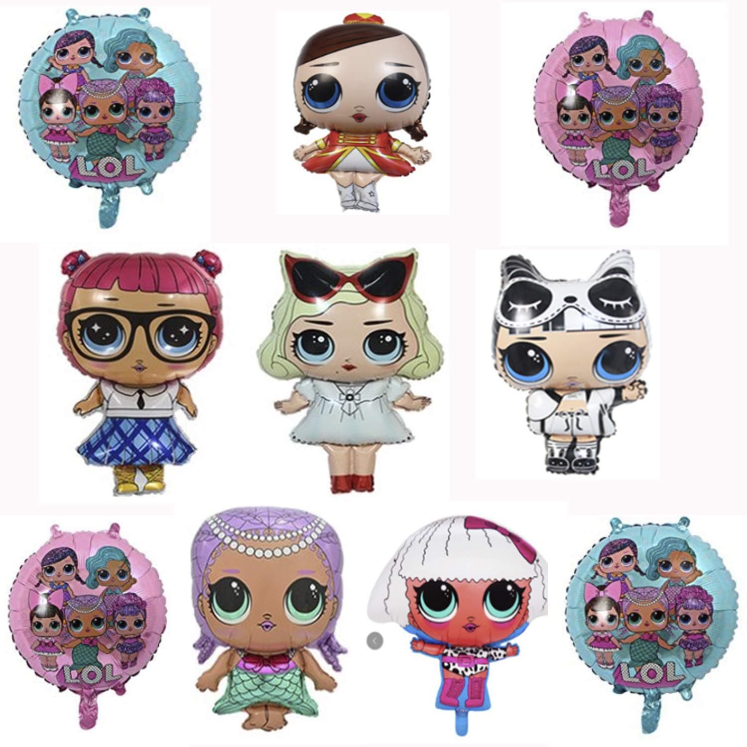 LOL Party's Balloons Surprise Birthday Balloon - 10 PCS - Bouquet Decorations Surprise Doll Balloons - Children Birthday Doll Balloons Decorations