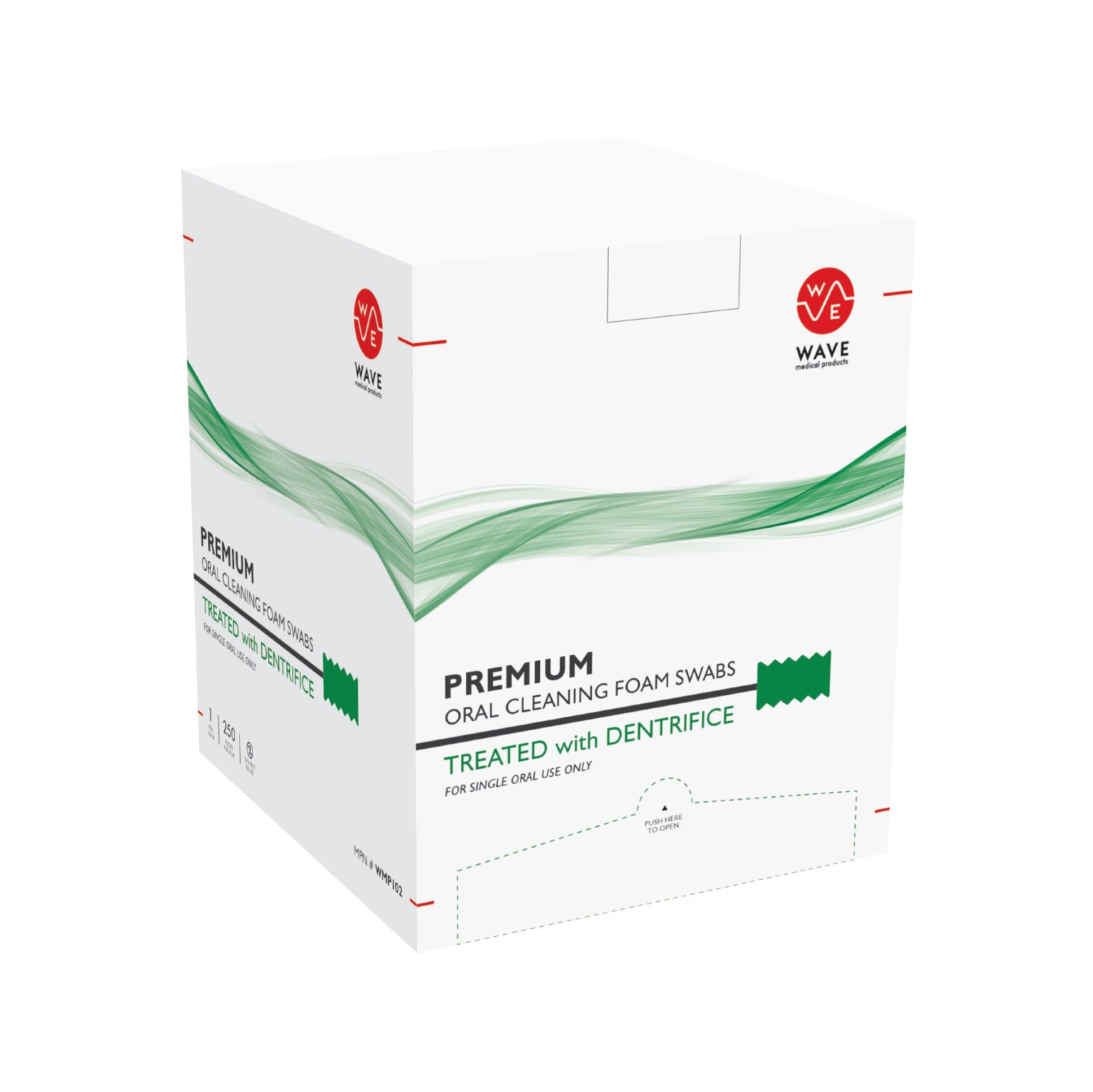 Premium Oral Swabs, Swabsticks, Green, Treated, 125 Count