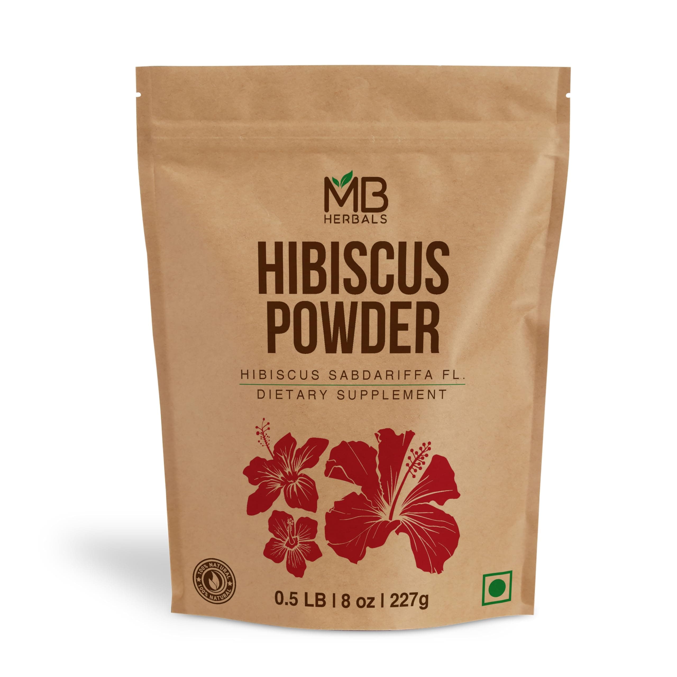 Hibiscus Powder | 227g | Half Pound | Hibiscus sabdariffa Flower Powder | for Refreshing Tea & Hair Care