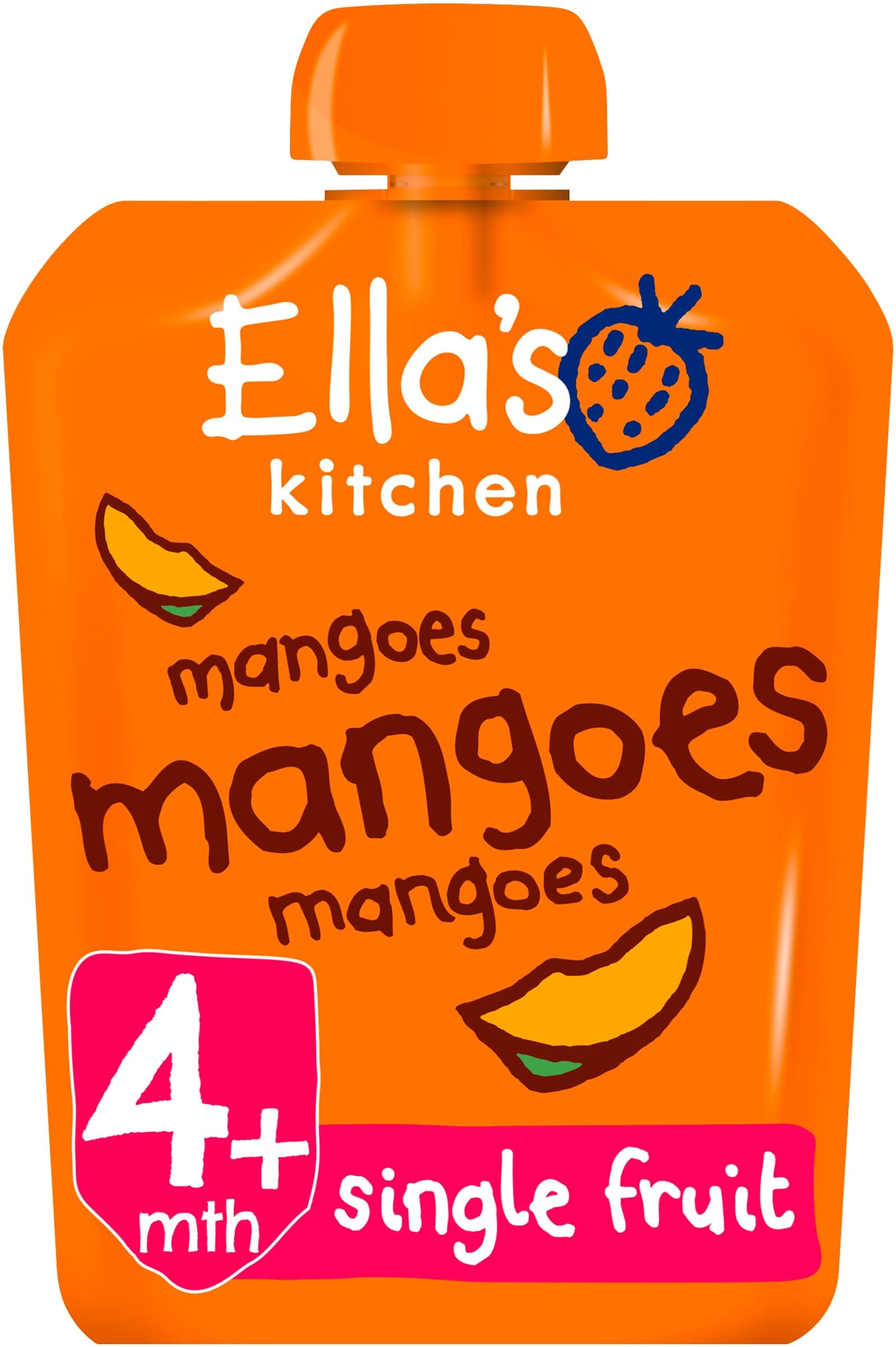 Ella's Kitchen Organic Super Smooth Mangoes Puree, 4+ Months Baby Food, Gluten & Dairy Free - 70g