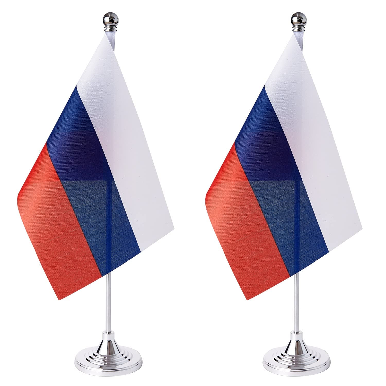 ZXvZYT 2 Pack Russia flag Russians Table Flag Small Mini Russians Desk Flags With Stand Base,International Festival Events Celebration Decorate,Home office Decorations