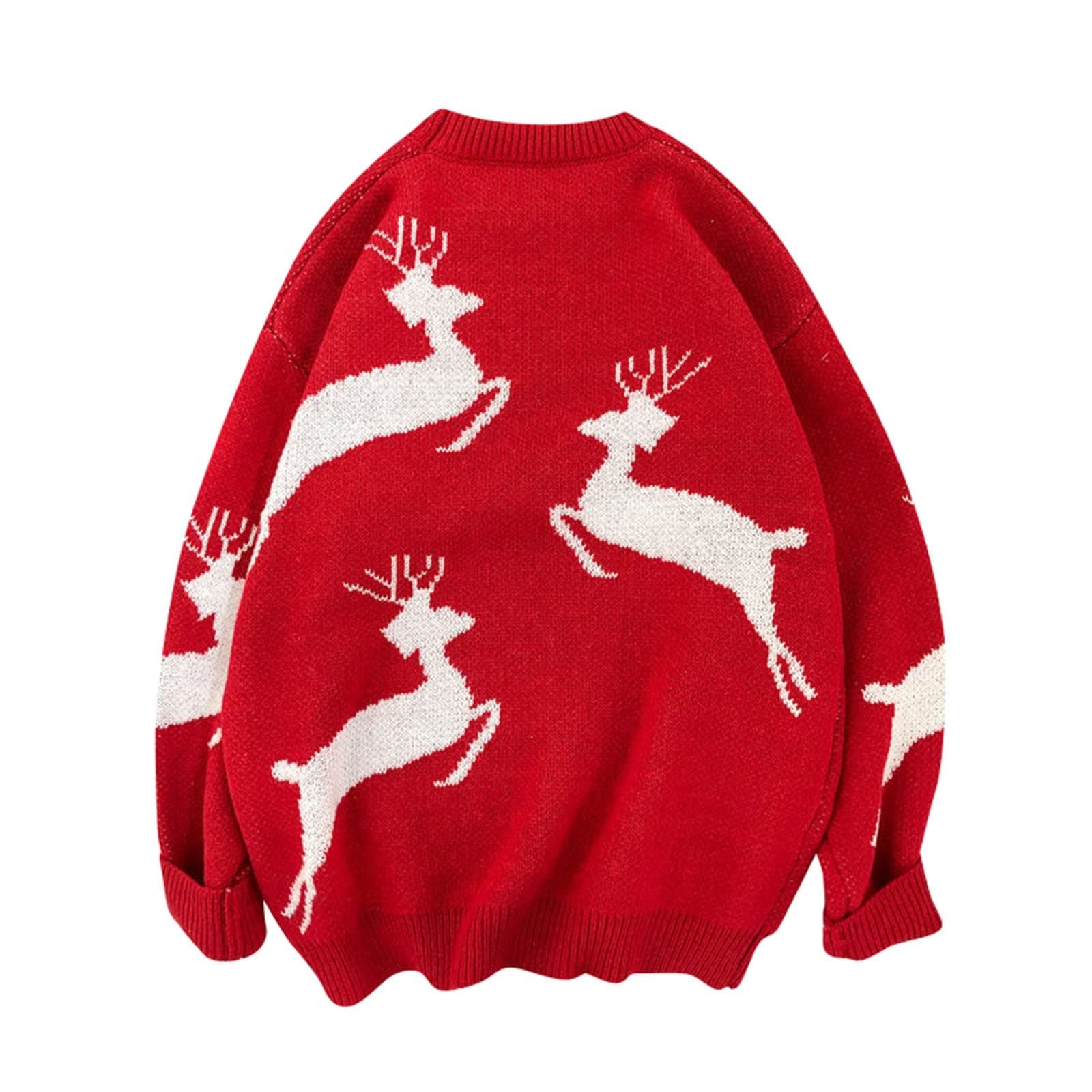 Men's Pullover Sweater Warm Funny Jacquard Holiday Sweater Top Blouse Men