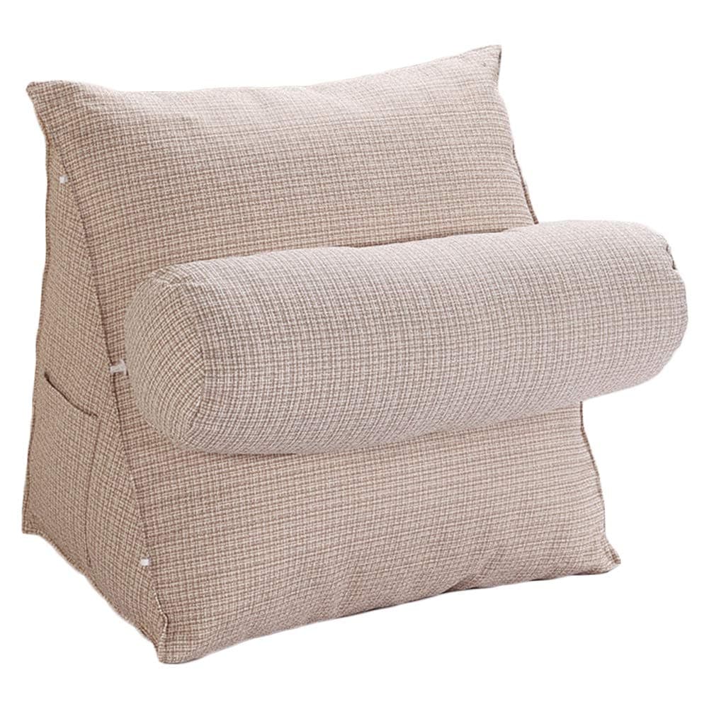 VERCART Headboard Bed Wedge Pillow Triangular Large Backrest Positioning Back Support Reading Cushion for Sofa Bed Lumbar Pad with Removable Cover Orange