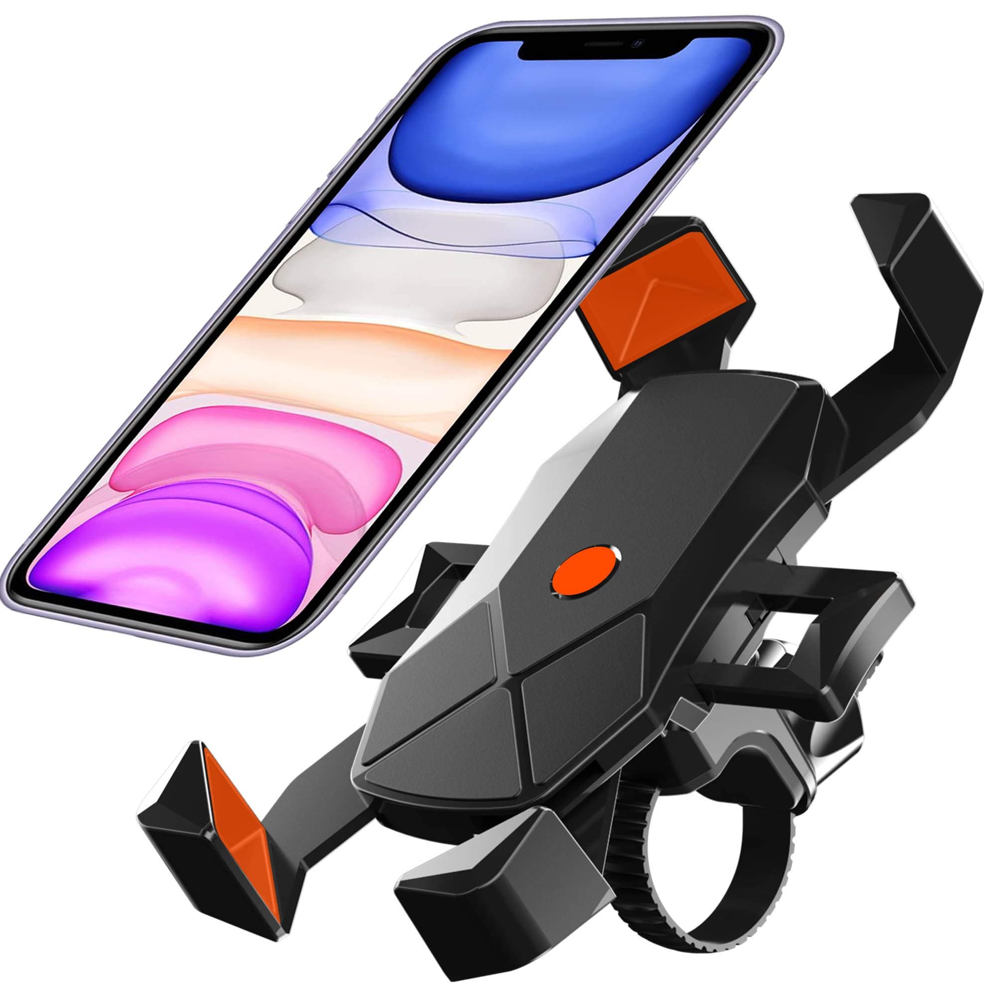 Bike Phone Mount,Motorcycle phone holder mount Universal Adjustable Bicycle Cycling Handlebars for iPhone13,12,11 Xs Max XR X 8 Plus,Samsung S10+ S9 S8, Note 10 9 8, 4-7 inches Android Cell Phone