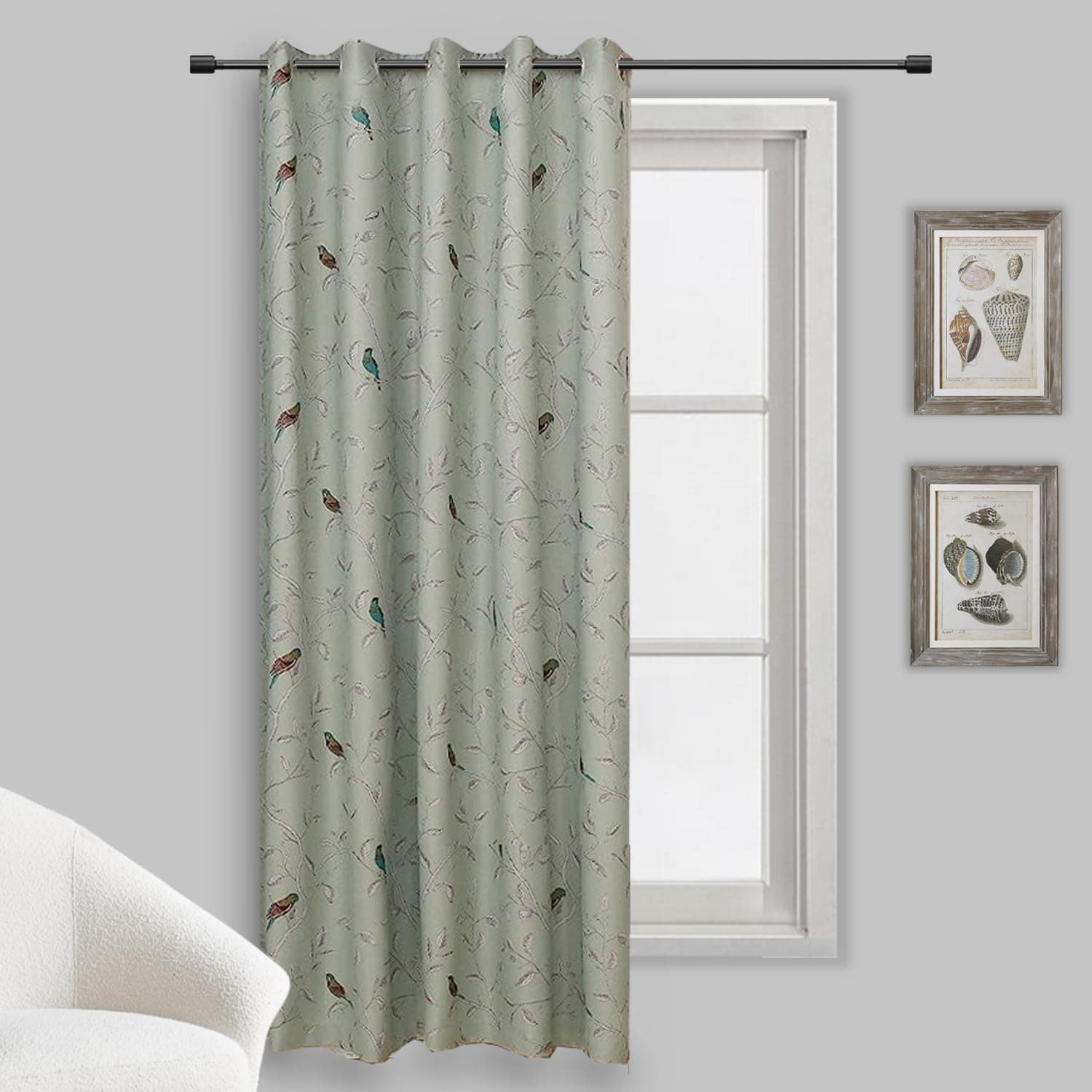Country Birds Curtain Blackout Curtain Fabric Bedroom Windows and Curtains Room Darkening Thermal Insulated Solid Grommets Curtains/Drapes,1 Panel W54 x L63 inch