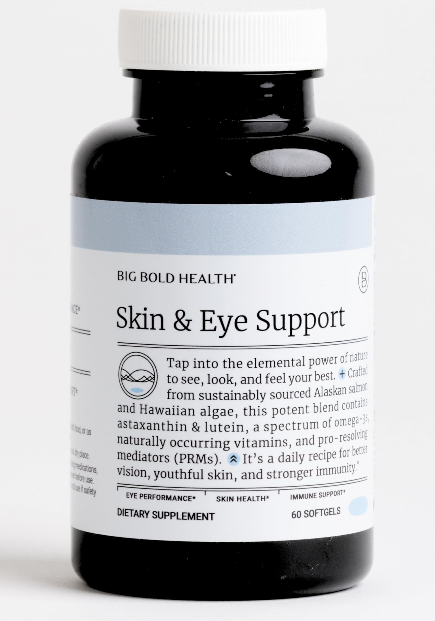 Skin & Eye | Wild Alaskan Salmon Oil with Astaxanthin | Lutein | Pro-Resolving Mediators | Vitamins A&D | Gluten-Free | 60 Softgels