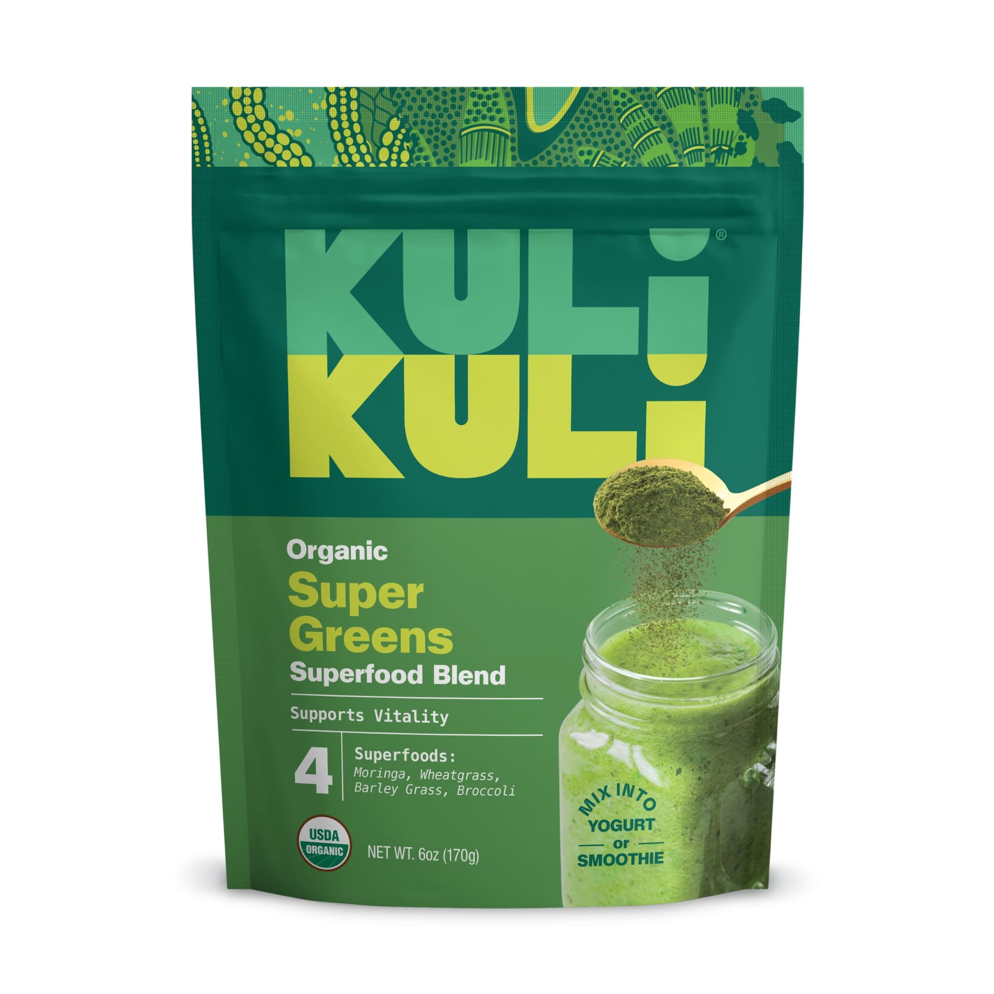 Green Power [6 oz] - Super Greens Powder - Nutrient Dense Moringa, Wheatgrass, Broccoli & Barley Grass Blend - 100% Plant Based Organic Superfood Posder Sourced from Remote Farms