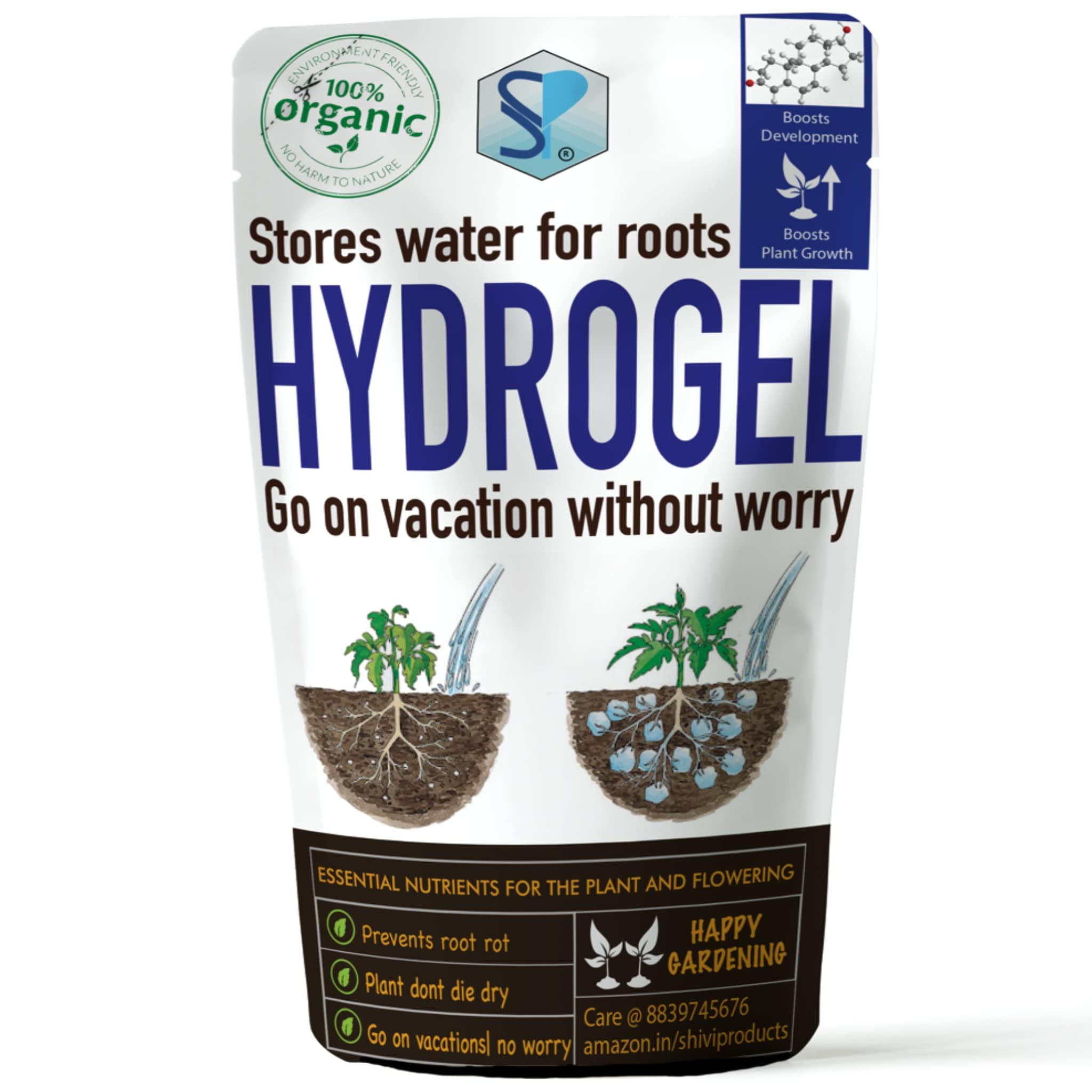 Hydrogel For Garden (225gm) | For agriculture home garden plants draught stress relief