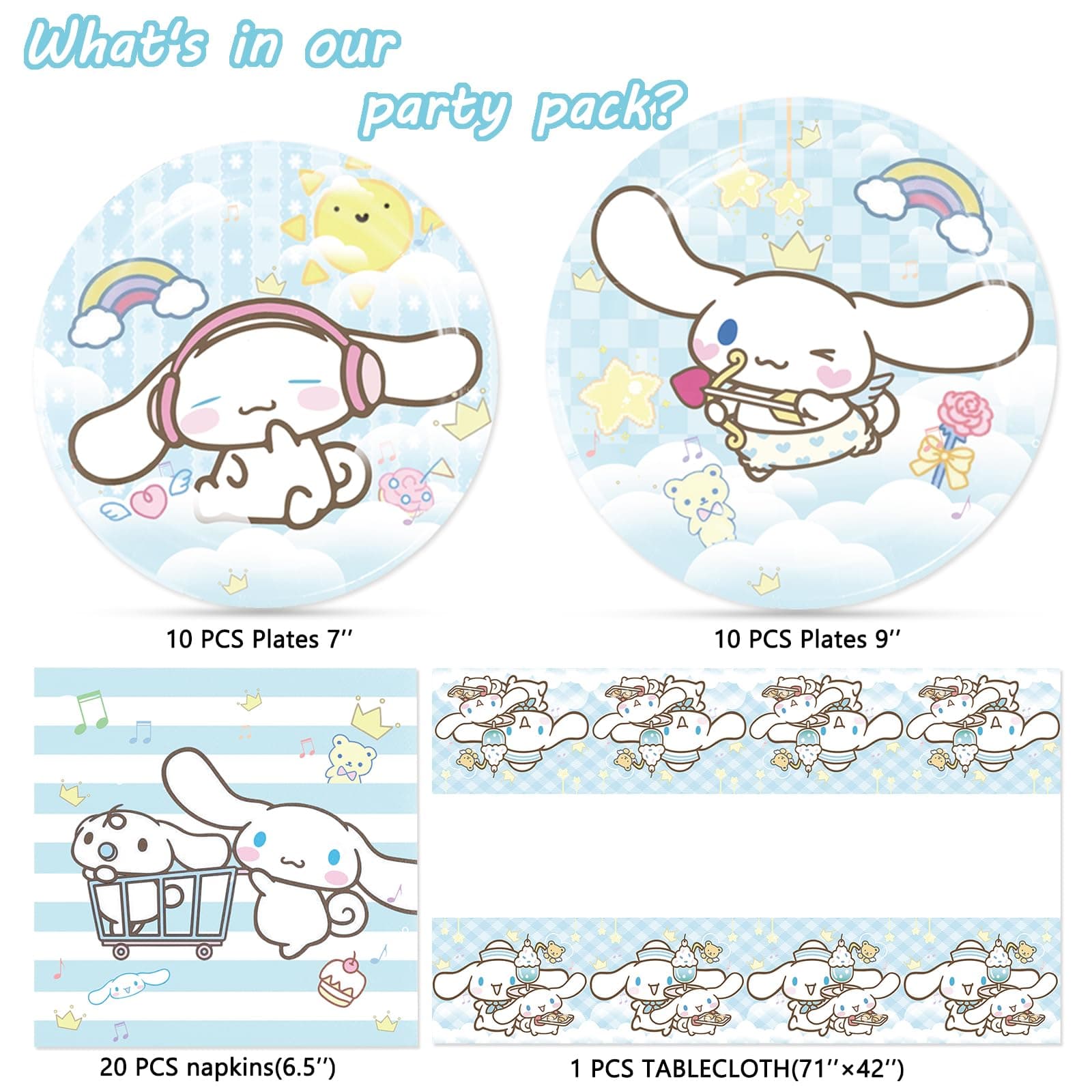 AVONO 41Pcs Cinnamoroll Birthday Decorations, Cinnamoroll Party Supplies
