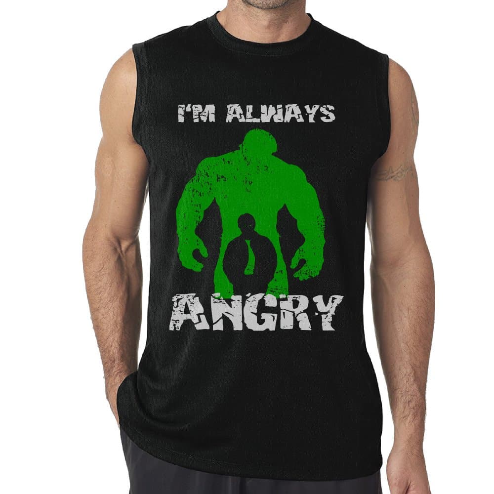 Hulk I Am Always Angry Men's Gym Sleeveless Shirt Crew Neck