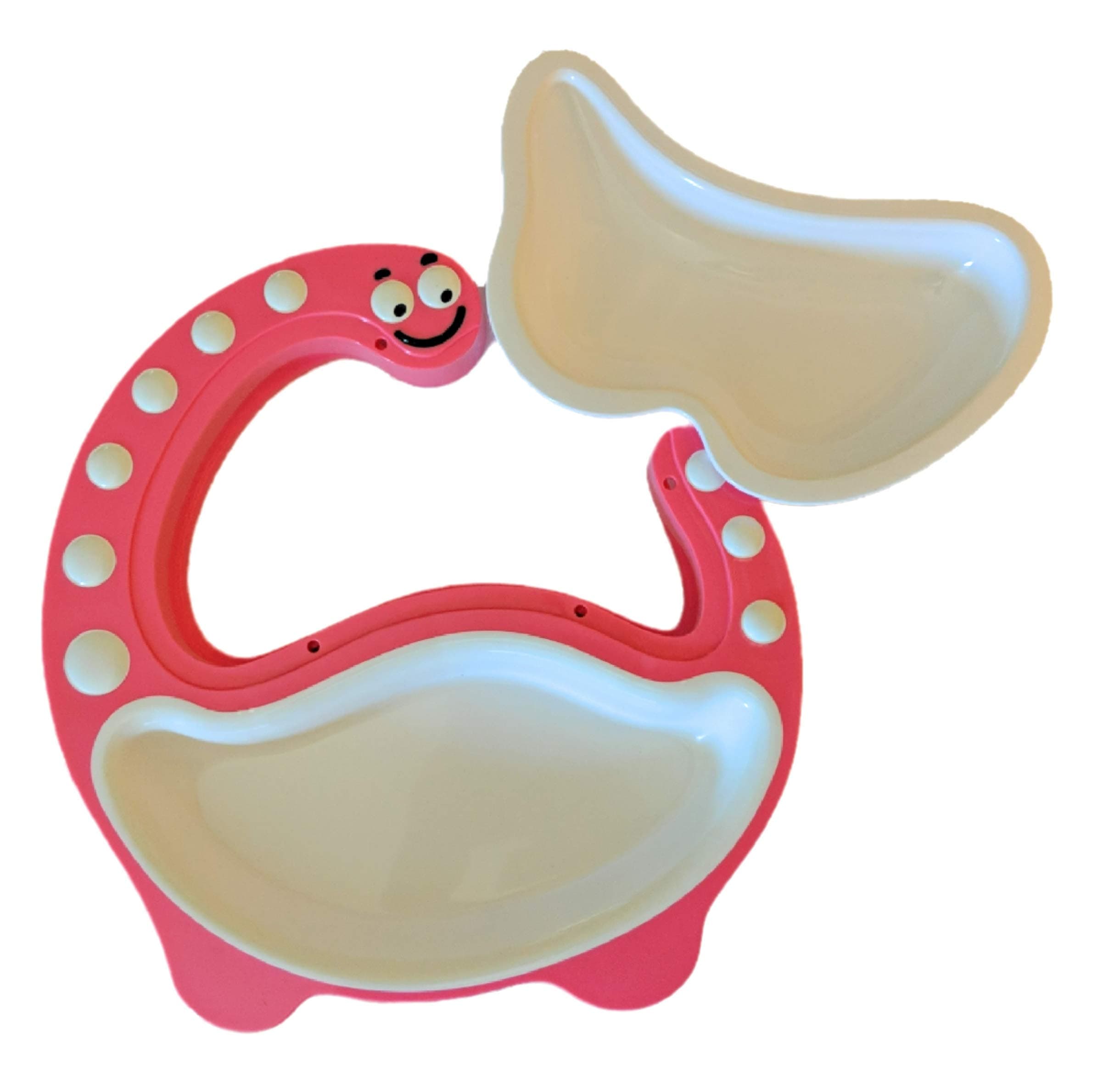 Kids,Toddlers Baby Divider Plate - Dinosaur (Pink)