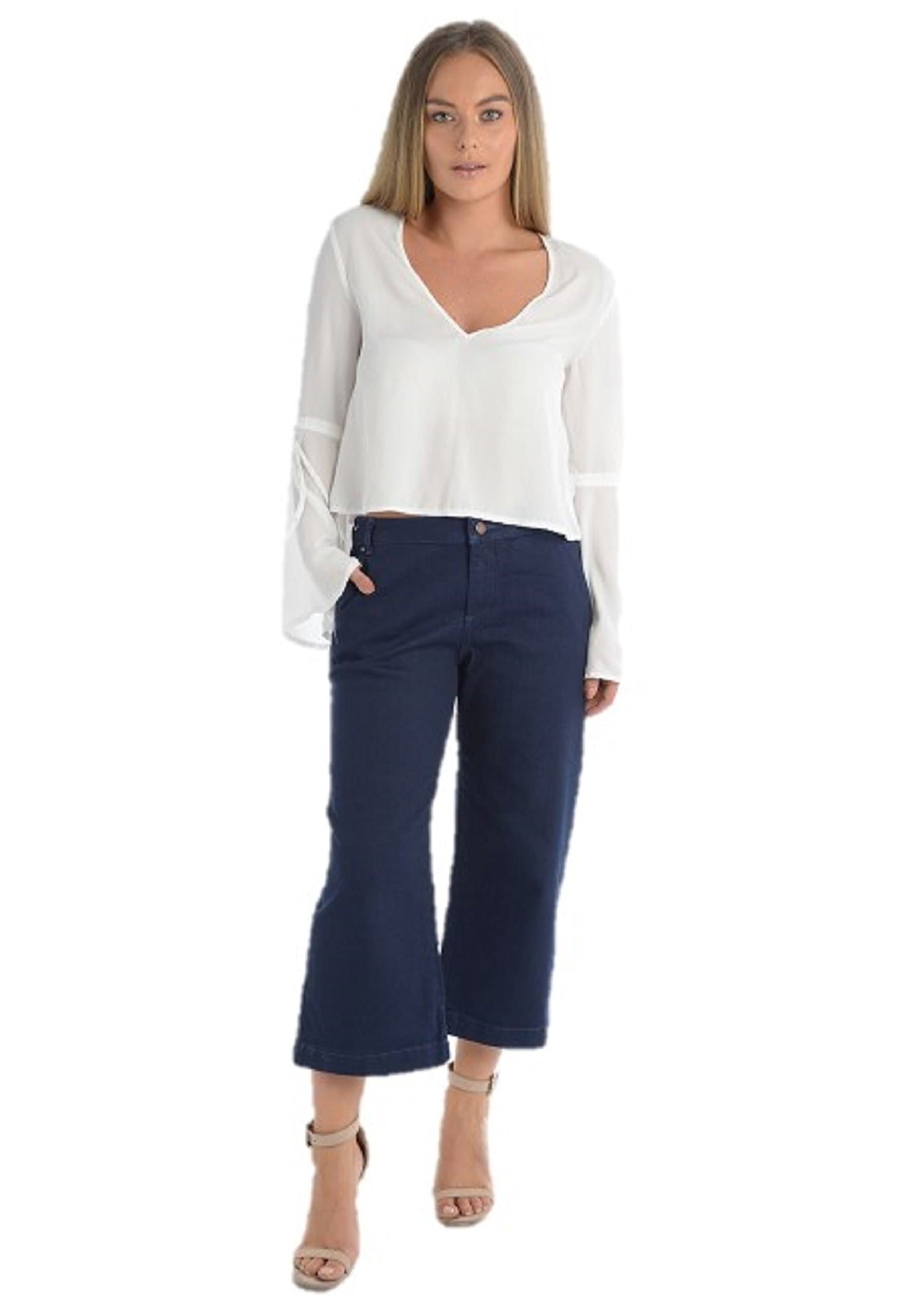 Ex Monsoon Ladies Blue 73 Culotte Jeans