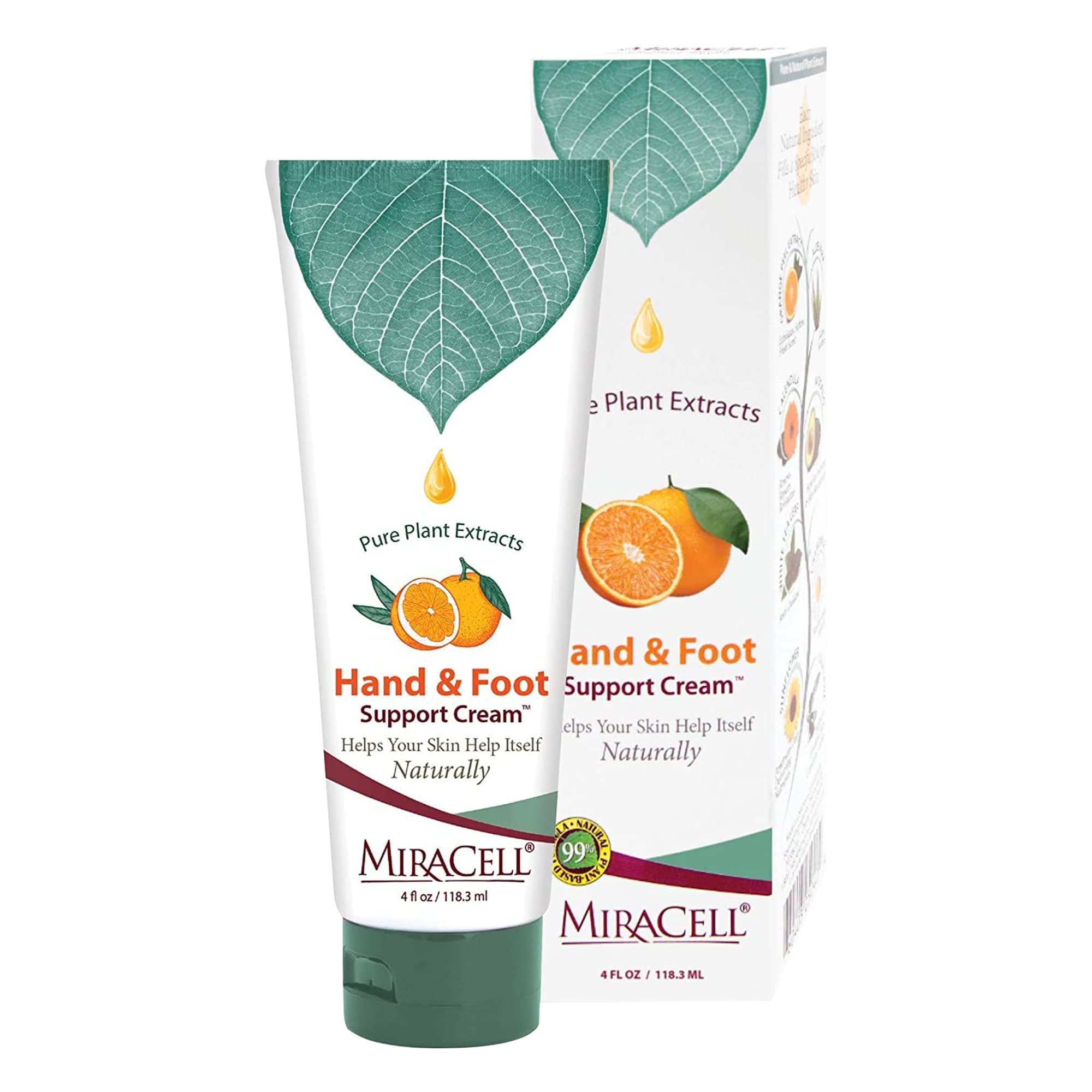 Miracell Inc. - Hand and Foot Support Cream, Natural Hand Cream for Dry Cracked Hands, Foot and Hand Repair Cream, For Dry Skin and Cracked Heels, 118.3 mL