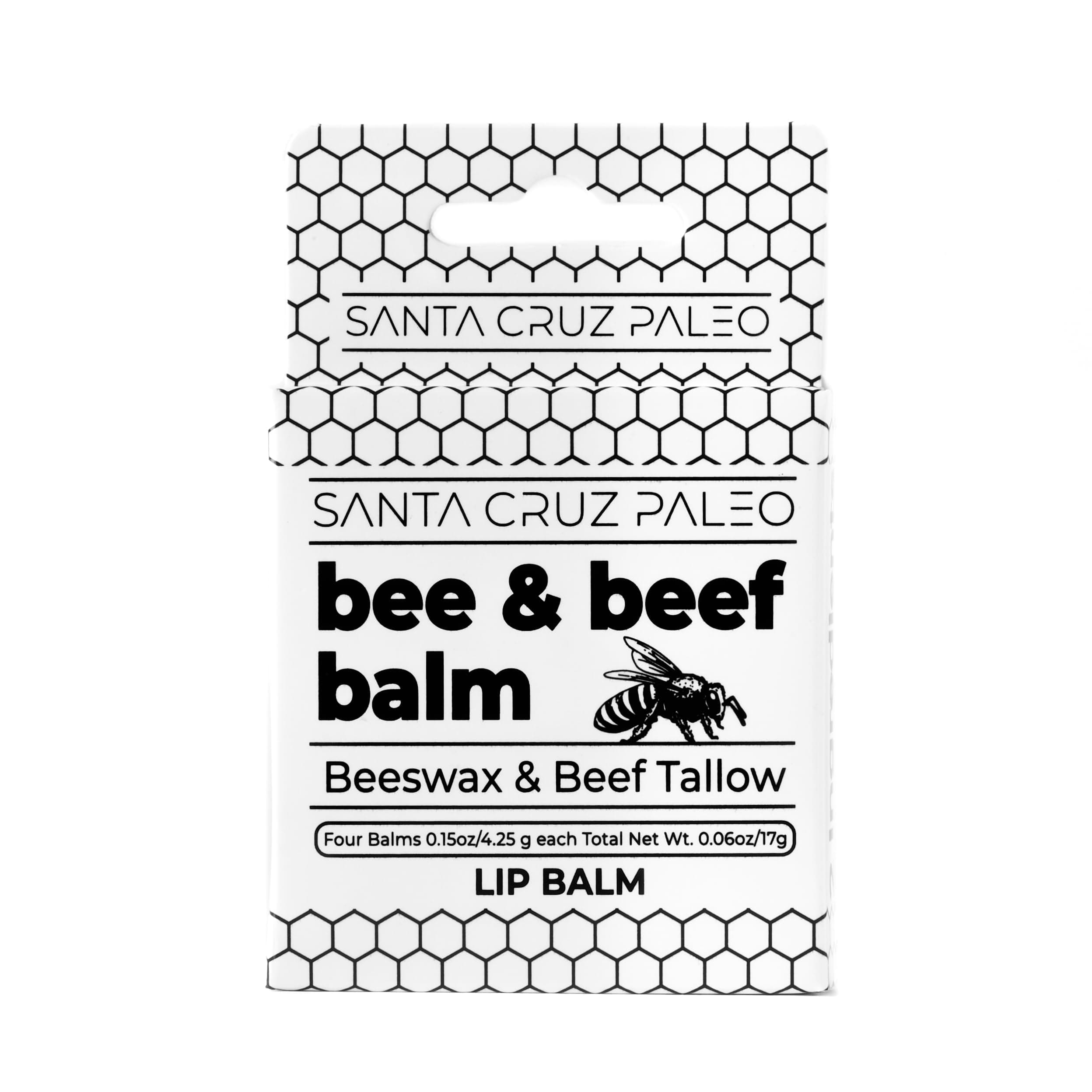Beef Tallow Beeswax Lip Balm Hydrating Moisturizer, Natural Grass Fed Lip Care Tallow Balm Soothes Chapped, Dry Lips, Hypoallergenic for Sensitive Skin, Long Lasting & Vitamin Rich