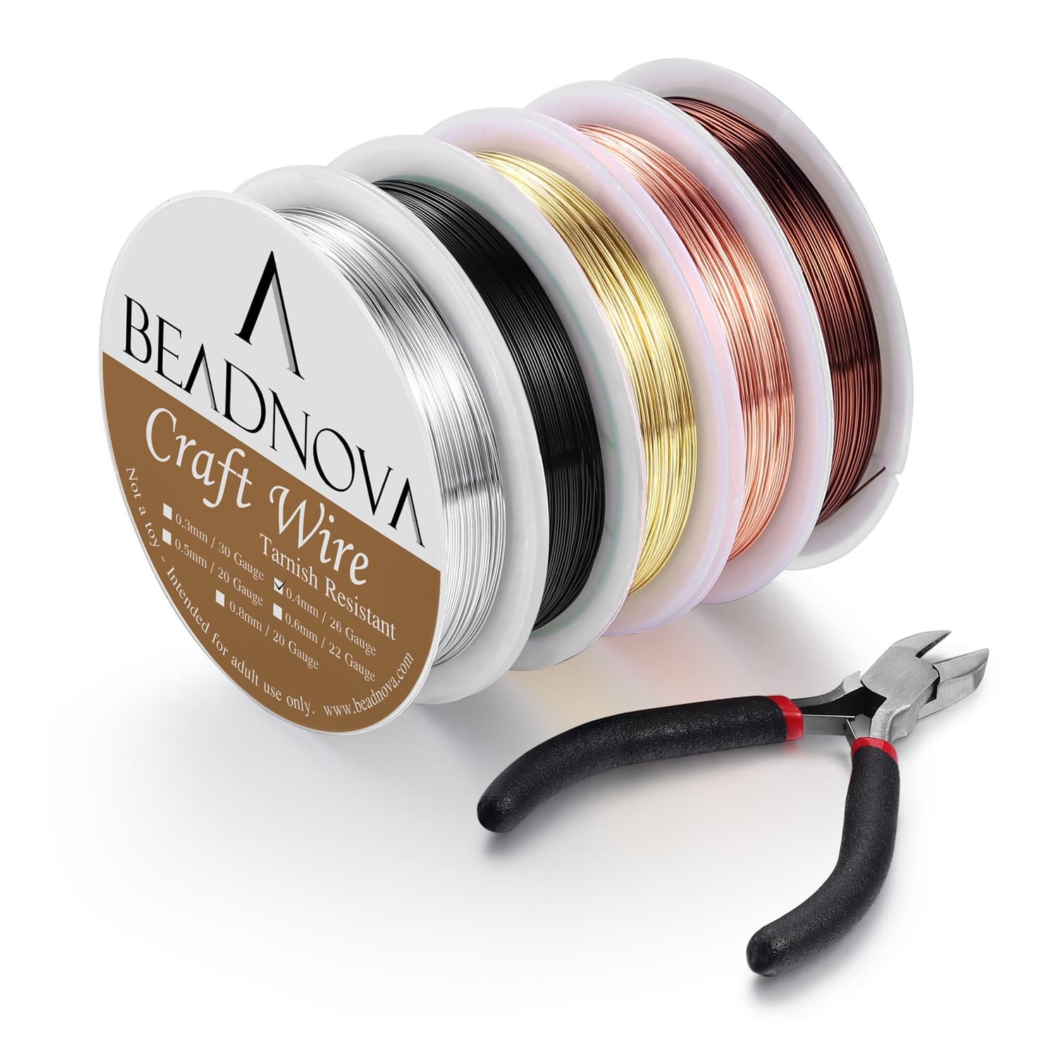 Beadnova Jewelry Beading Wire for Making Supply for Jewelry Making (5pcs,26gauge)