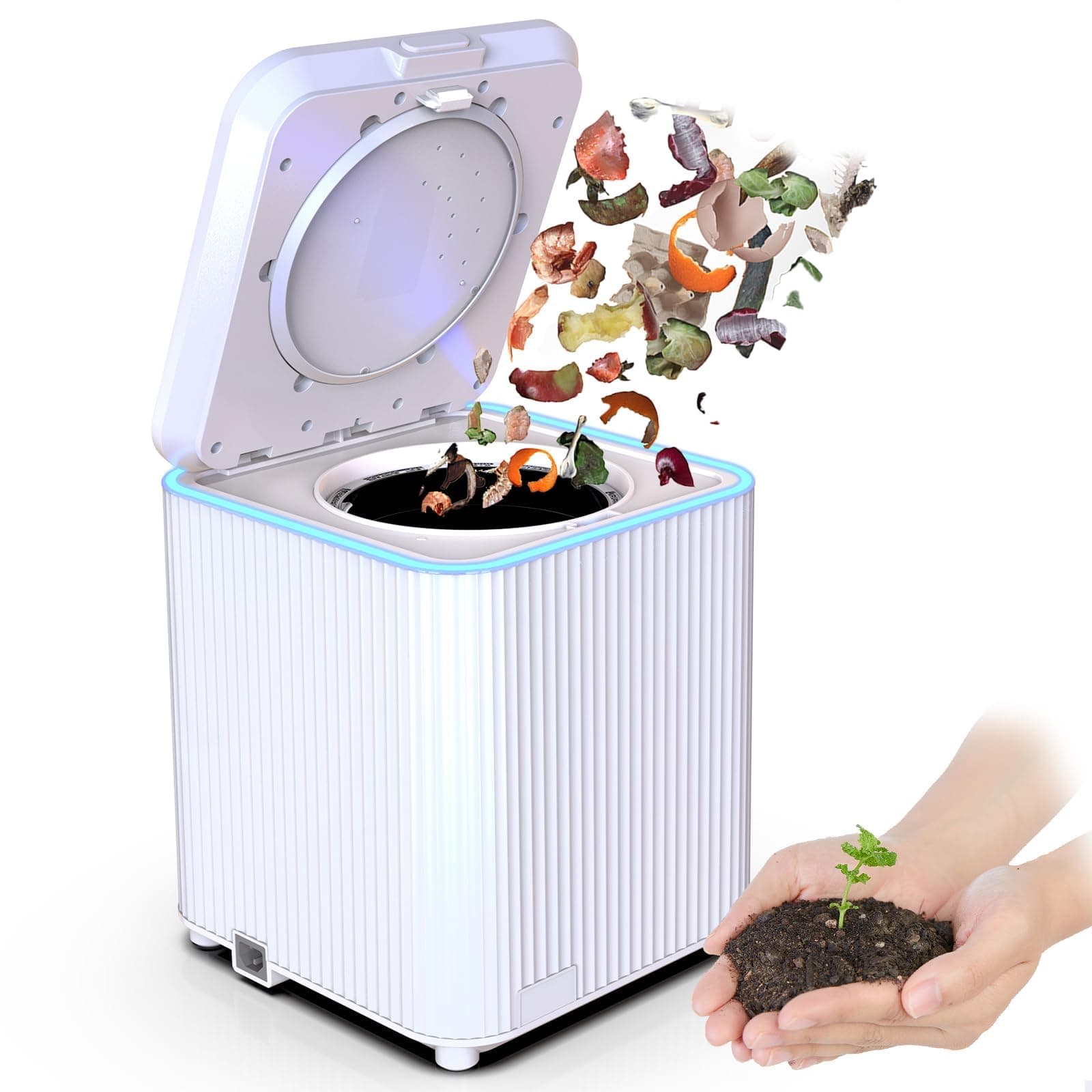 Electric Composter,3.5L Odourless Indoor Compost Bin for Food Waste Disposal,Compost Bins for Kitchen,Garden
