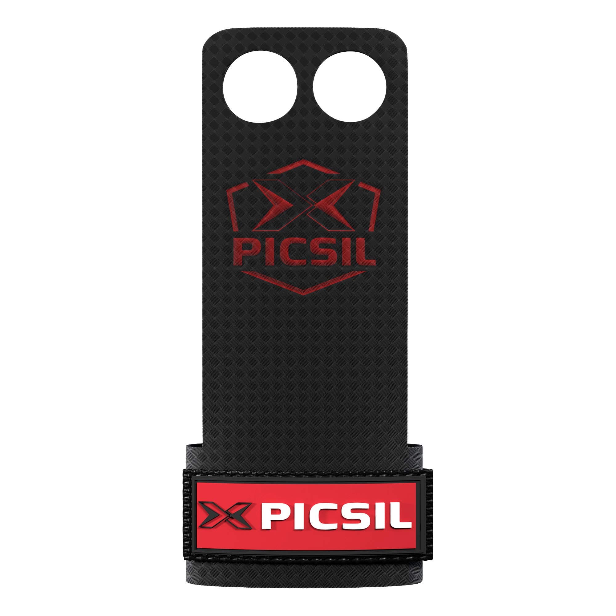 PICSIL RX Carbon Grips 2 Holes, Cross Training Grips for Men and Women, Weight Grips, Gymnastics Hands Grips, Protect Your Hand, Red (X-Large, Red)