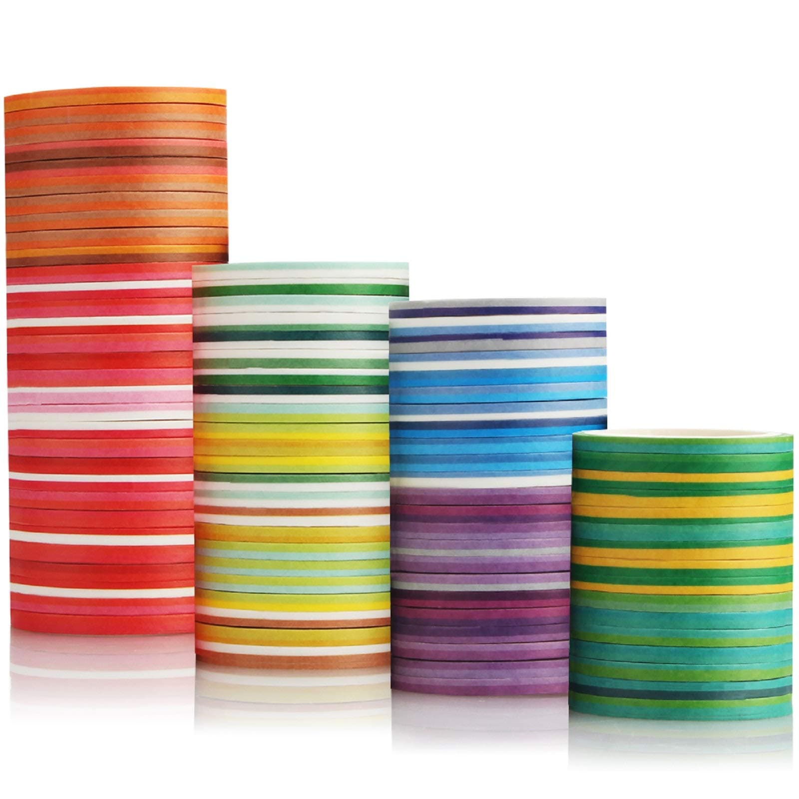 [60 Rolls] Random Assorted Colors 0.3 cm/0.12 inch Wide Colorful Washi Tapes Assorted Pure Colors, DIY Planner Craft Tape Paper Decor Scrap-Booking Sticker Masking Paper Decoration, Gift Wrapping