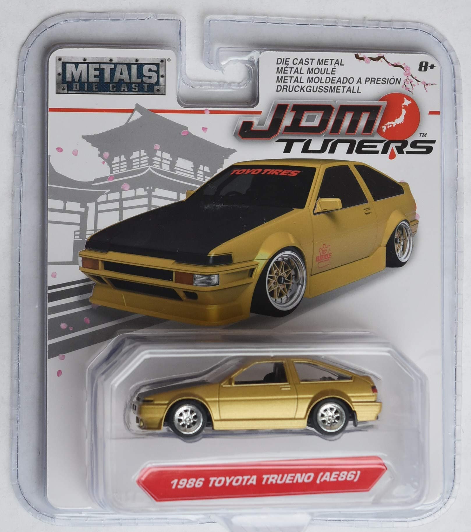 Jada JDM Tuners 1:64 Scale, Gold 1986 Toyota Trueno (AE86)