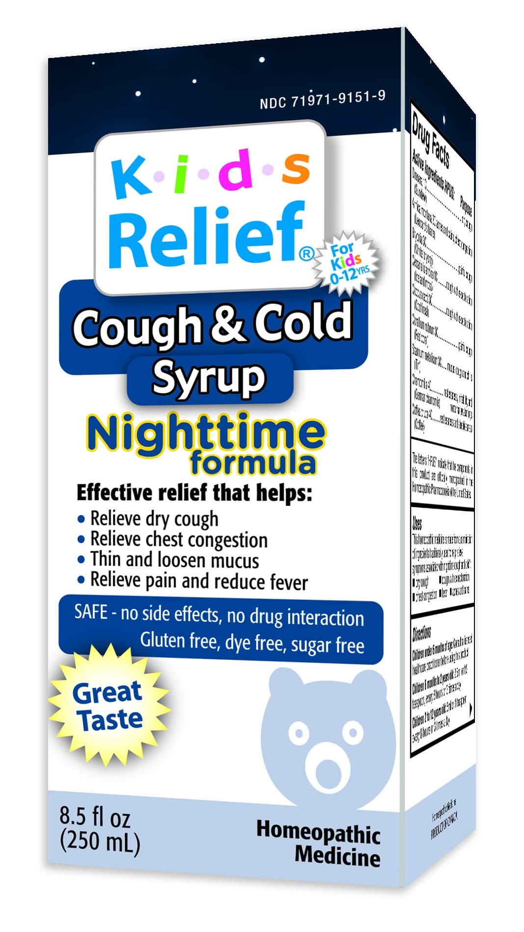 Kids Relief Homeolab Cough and Cold Night, 8.5 Fluid Ounce