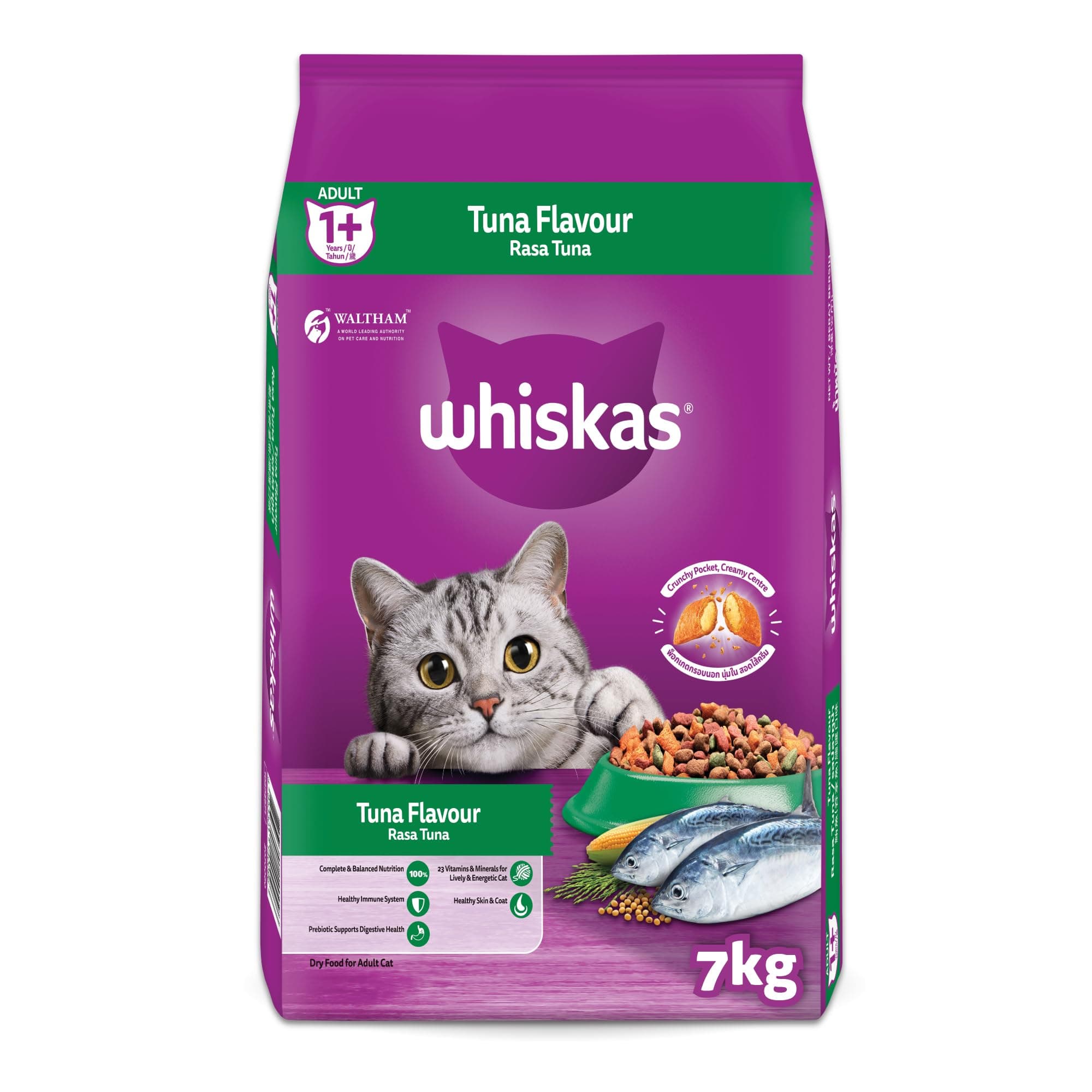 – Whiskas Tuna Dry Cat Food, Bag of 7Kg, for Adult Cats 1+ Years, Complete Nutrition and Great Taste Cat Dry Food