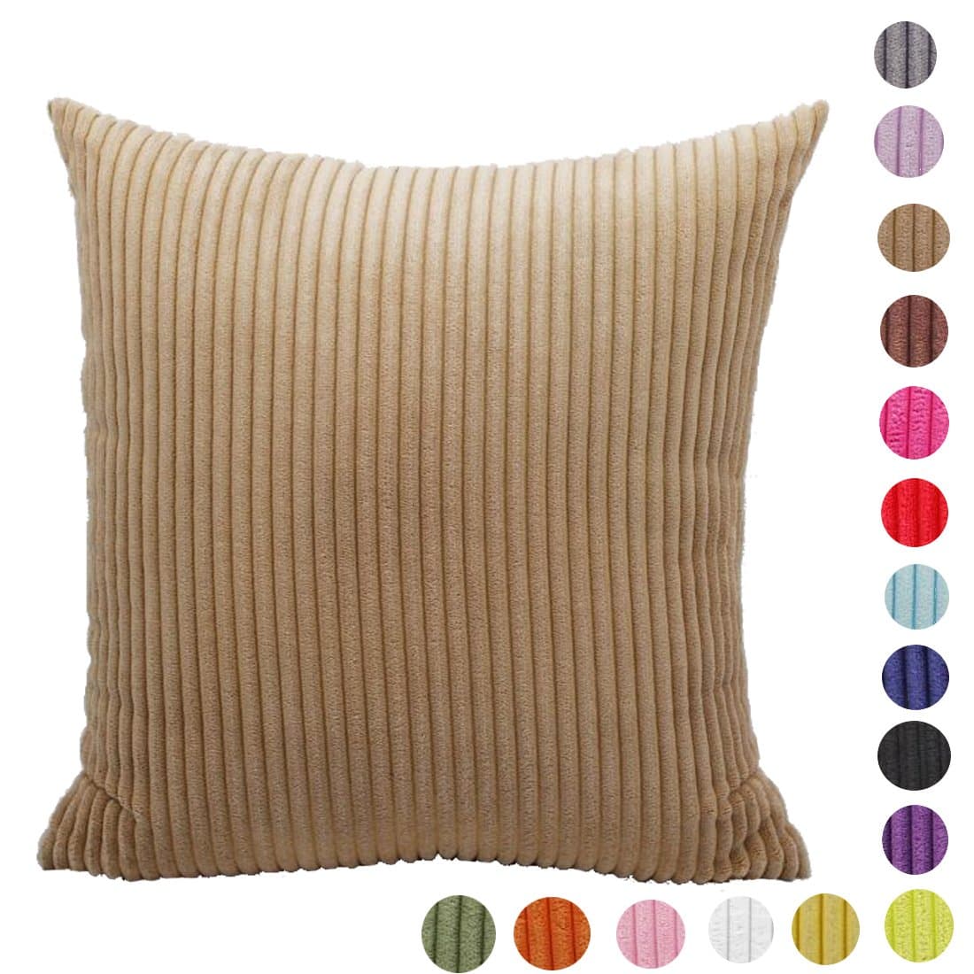 Corduroy Square?Home Decor Throw Sofa Car Cushion Cover Pillow Case,17 Colors 10 Size
