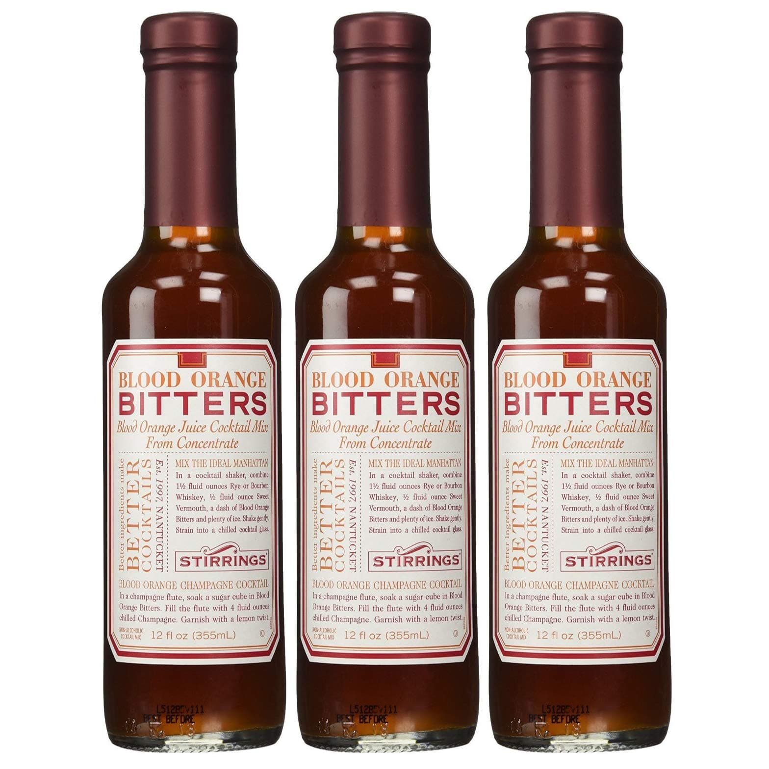 StirringsAll Natural Blood Orange Cocktail Bitters - 12 ounce bottles | Pack of 3