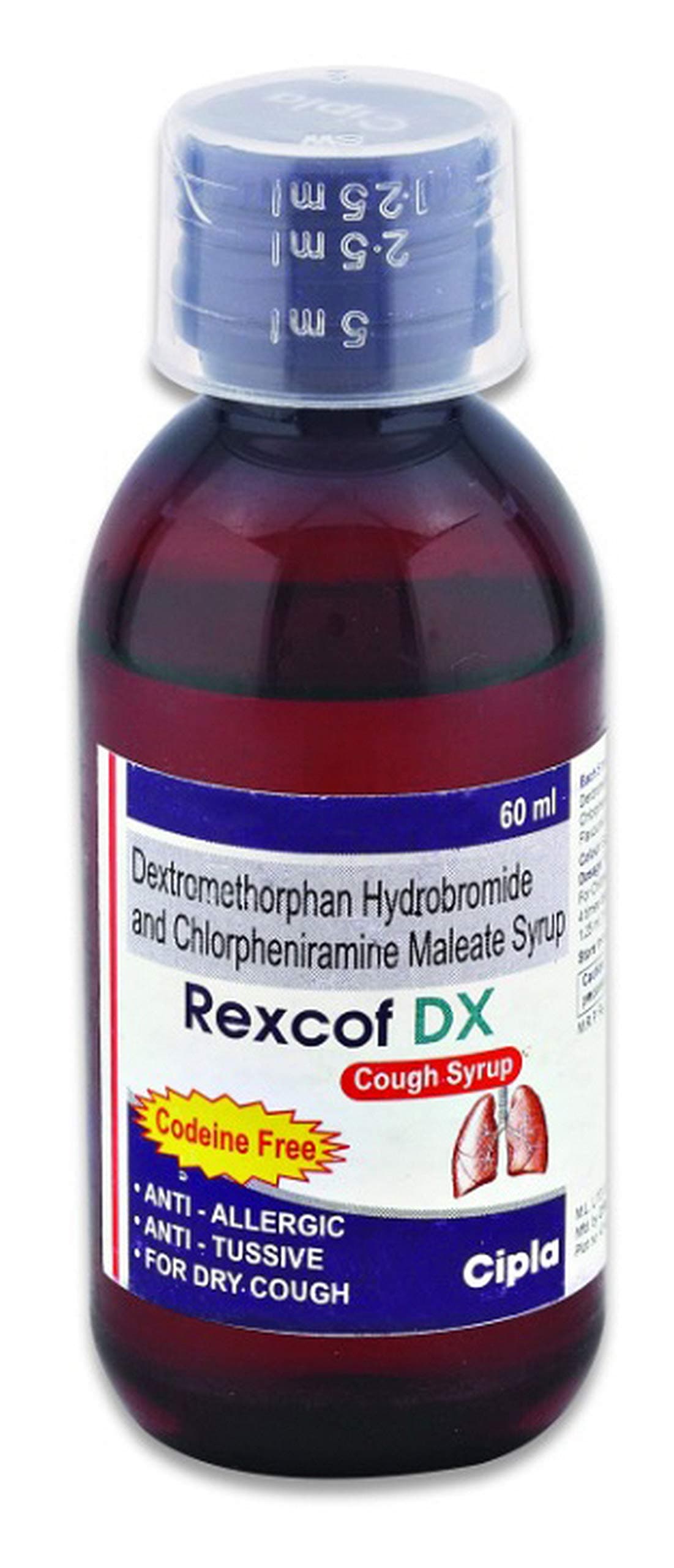 Rexcof DX - Bottle of 60ml Cough Syrup