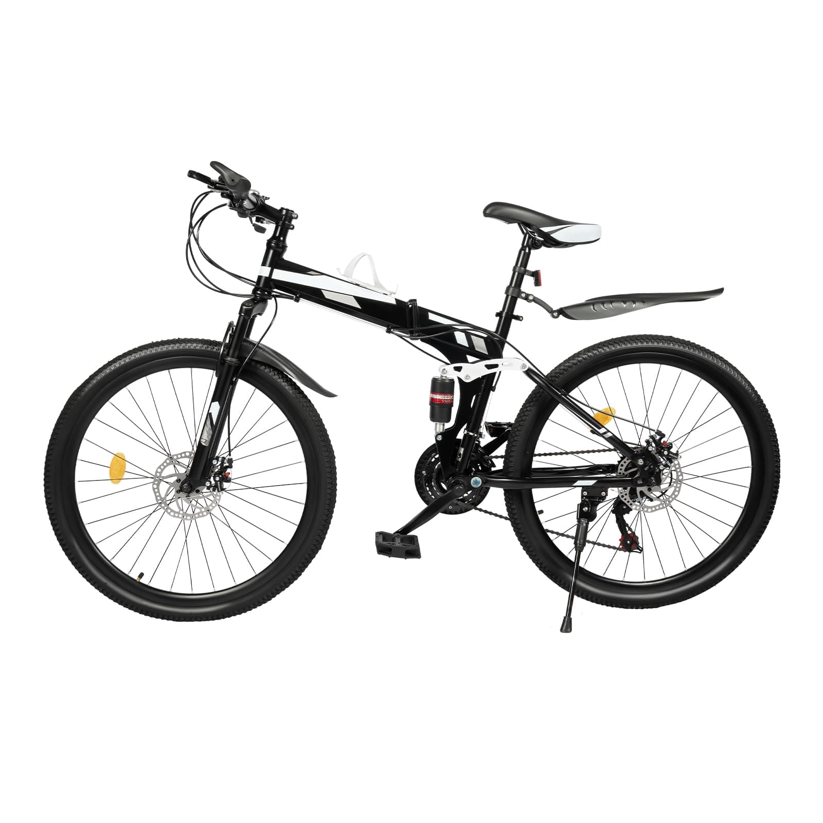 Mountainbike 26 Inch Mountain Bike Bicycles MTB 21 Speeds Folding Bike Carbon Steel Wheel Lightweight Frame Adult Mountain Men's Bikes Black White