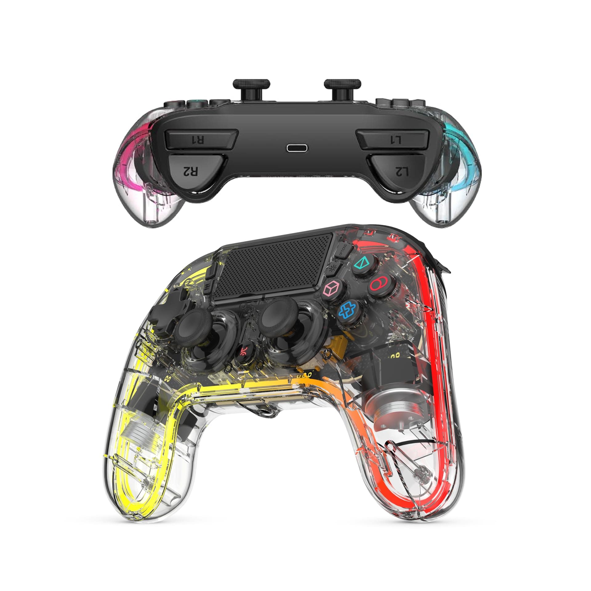 Kreo Mirage Wireless RGB Gaming Controller for PC, Android, iOS & PS4 | Programmable Buttons, Turbo & Macro, Dual Vibration Motors, Hall effect Triggers & Joystic