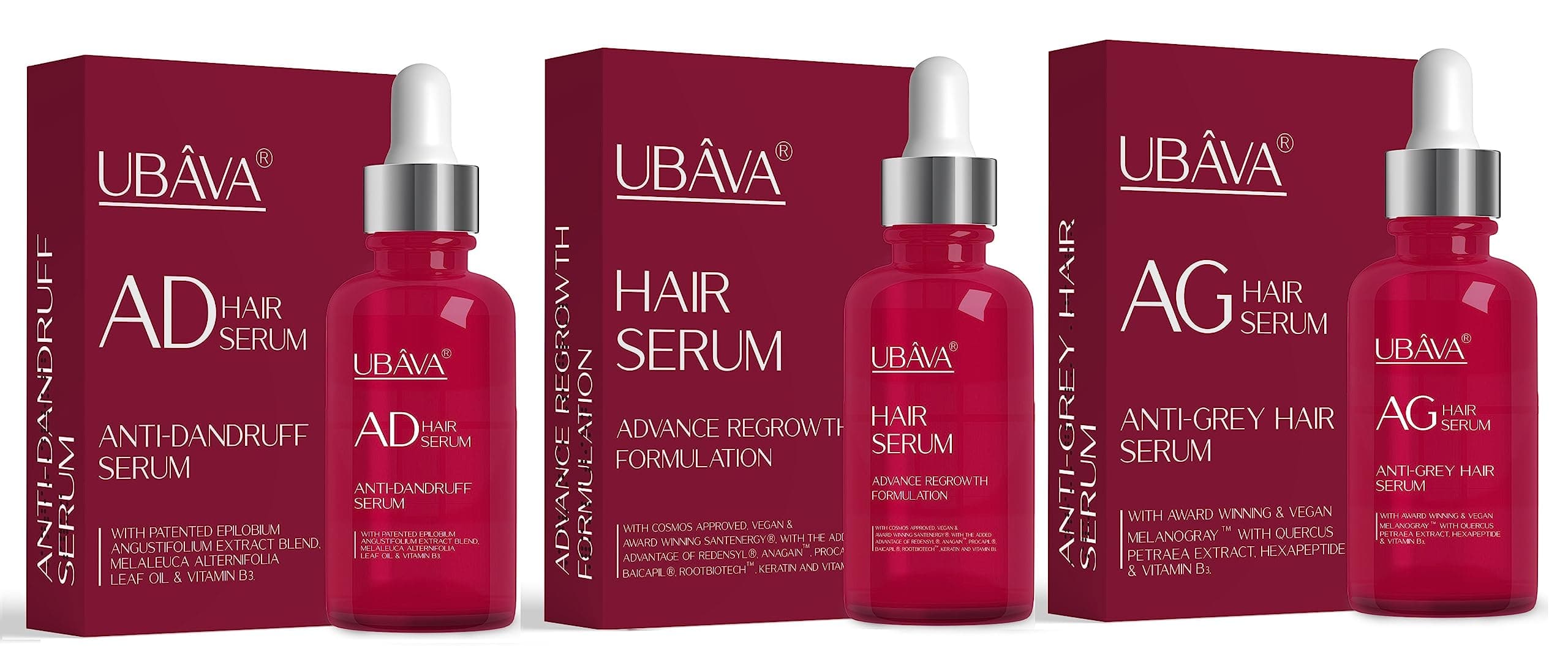 UBAVA Hair Serum + UBAVA AD Hair Serum + UBAVA AG Hair Serum (UBAVA Hair Care Combo Kit)