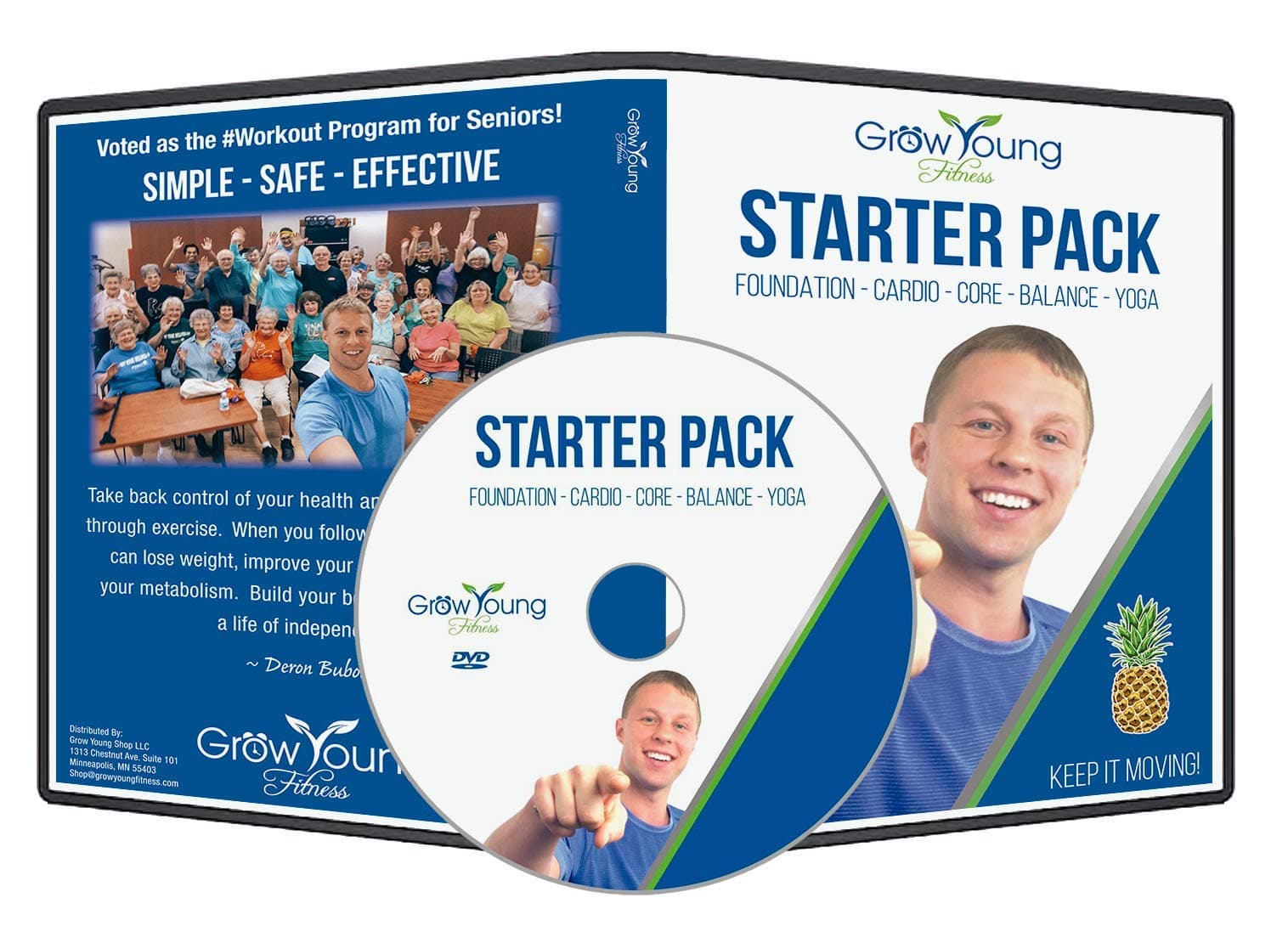 Grow Young Fitness Starter Pack Exercise for Seniors - Low Impact Workouts From Home - Simple, Safe, Effective Workout DVD for Elderly