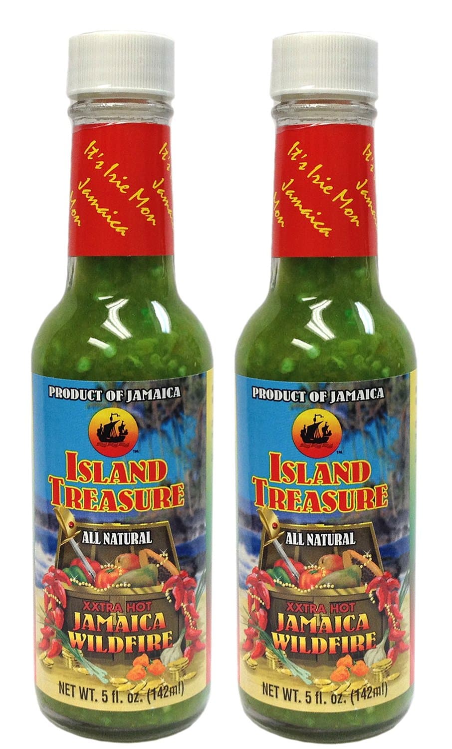 Island Treasure XXTRA Hot Jamaica Wildfire Sauce 5 fl oz (Pack of 2)