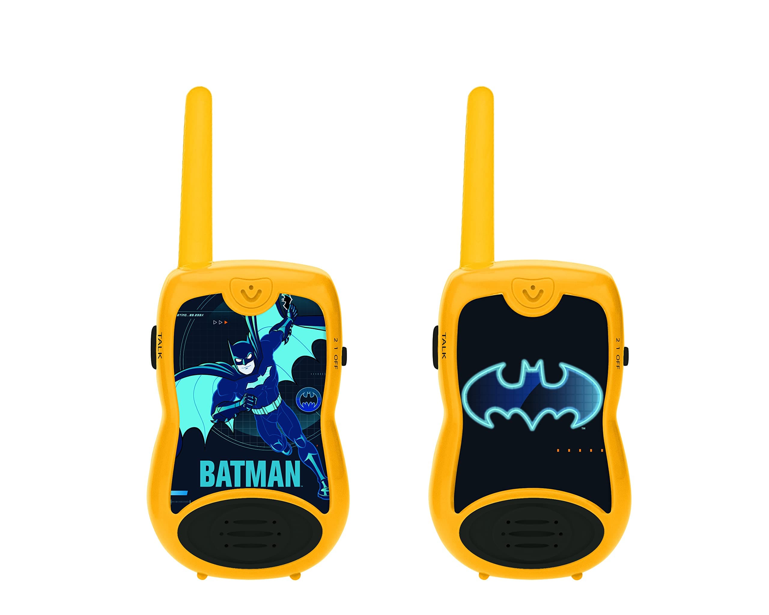LEXIBOOK, Batman, Walkie-Talkies 200m, Communication Game, 2 Communication Channels, Belt Clip, Battery Operated, Black/Yellow, TW12BAT