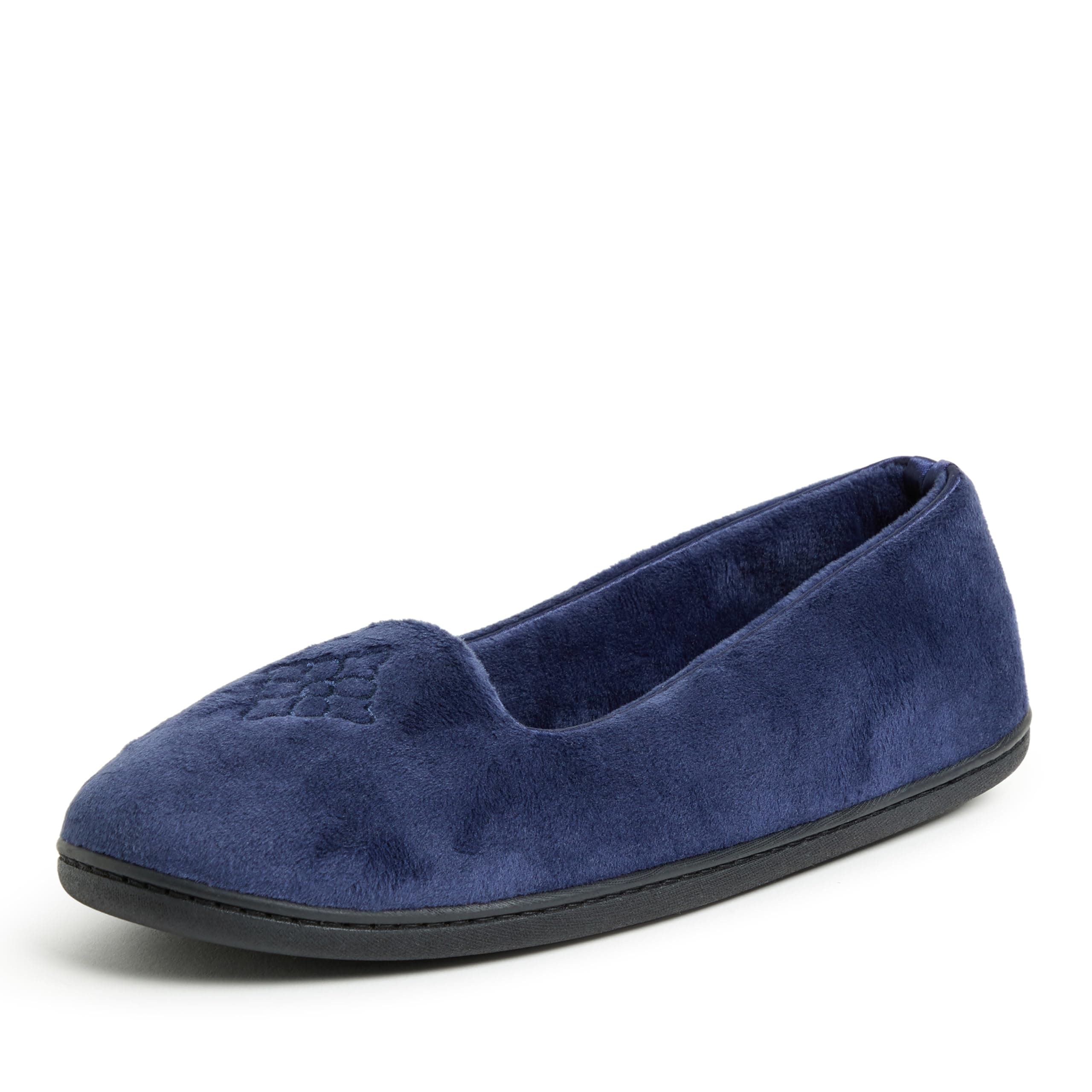 Dearfoams Women's Rebecca Microfiber Velour Closed Back Slipper