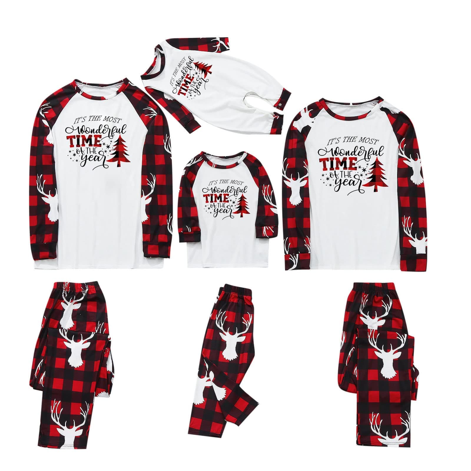 APIVOEChristmas Pajamas for Family Holiday Christmas Pjs for Family Christmas Pajamas Matching Sets for Couples Sleepwear