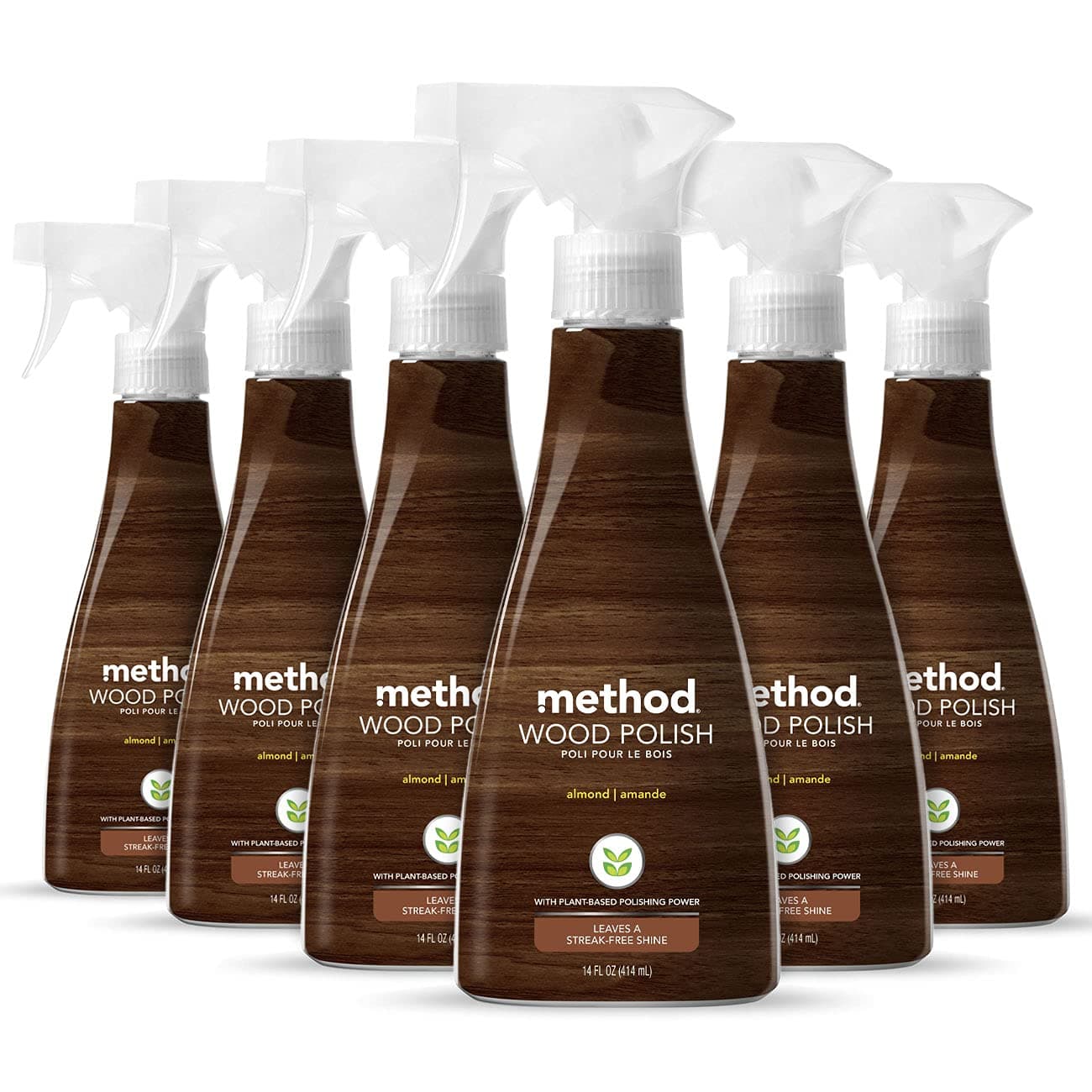 Method Wood Polish, Almond, For Wood Surfaces, Furniture and Cabinets, 14 Ounces (Pack of 6)