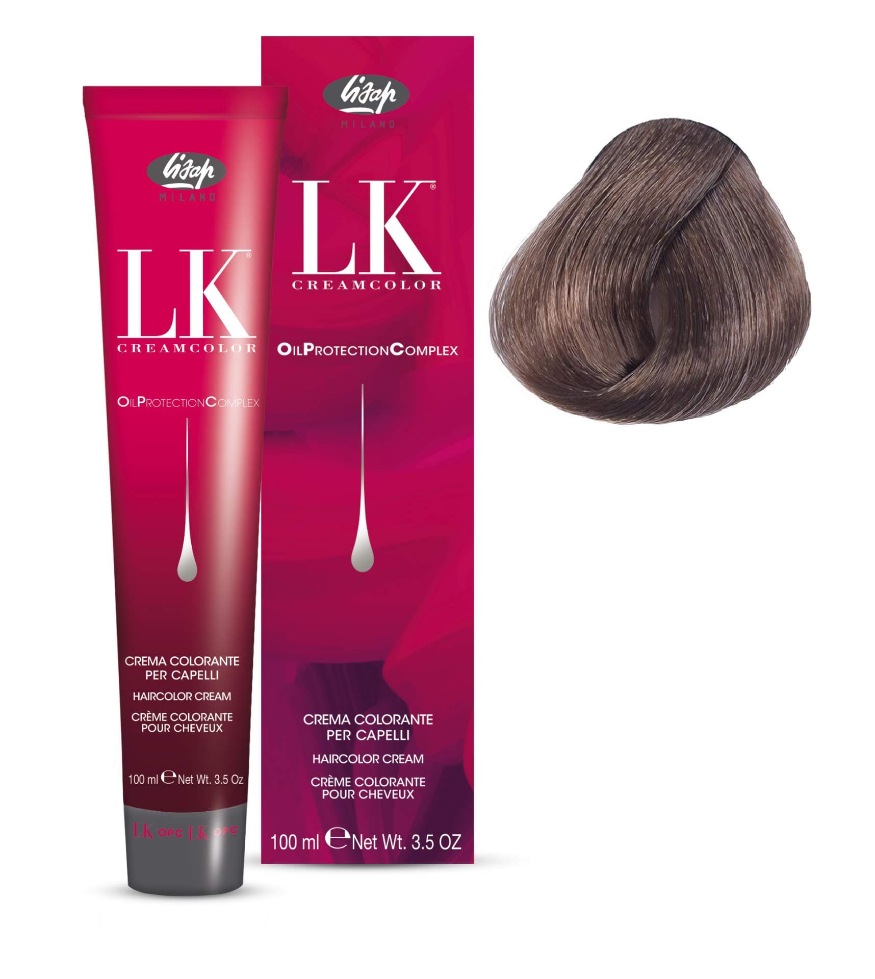 LK Oil Protection Complex Hair Color Cream, 100 ml./3.38 fl.oz. (7/2 - Medium Ash Blonde)