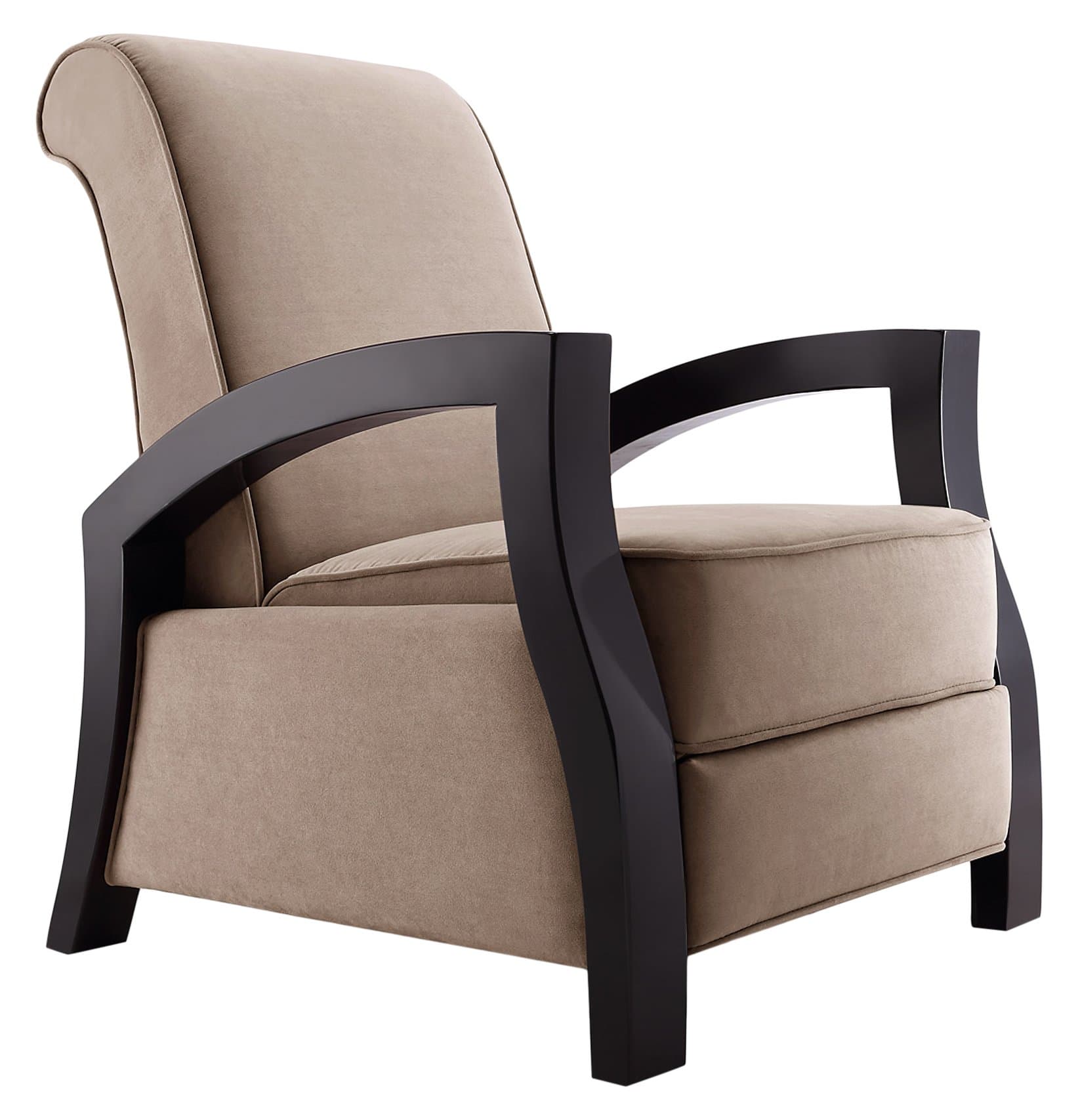 Artiva USA "Kuta Solid Wood Java Black Premium Brown Microvelvet Recliner, Brown, A05102BR