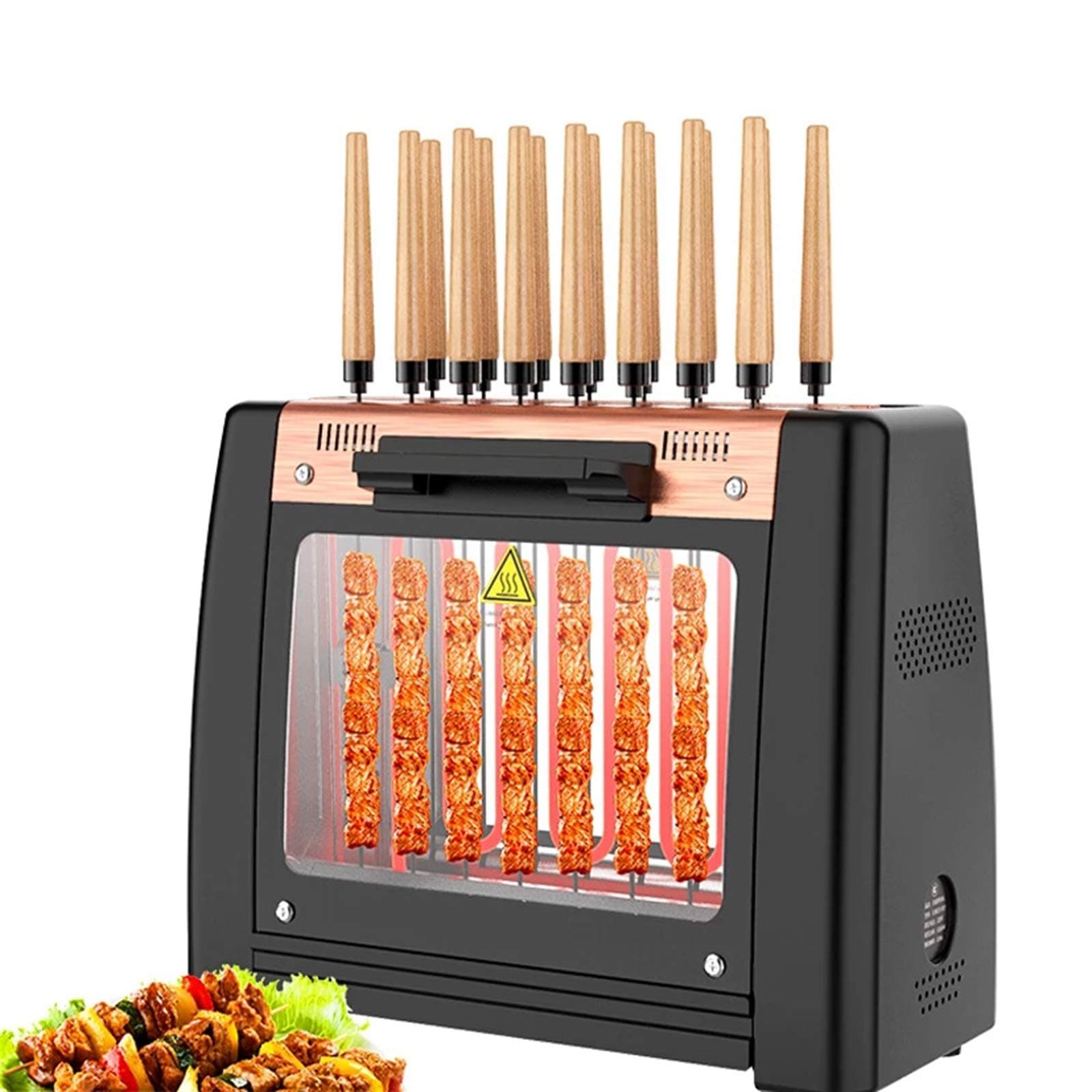Electric Barbecue Grill, 1200W Smokeless 360 ° Automatic Rotating Lamb Skewers Vertical Grill, Easy to Clean, Indoor Kitchen Portable Grill(16 String)