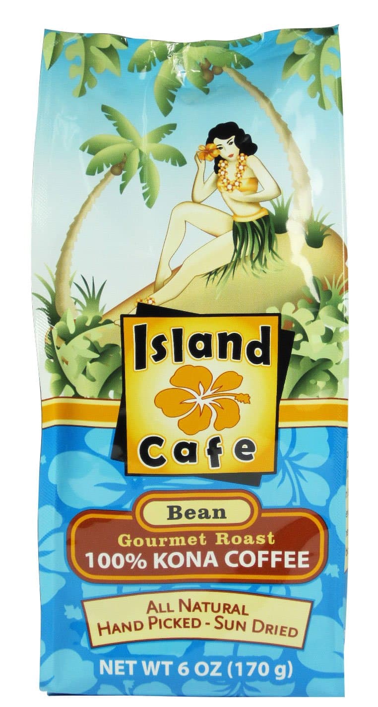 Island Cafe 100% Kona Coffee Whole Bean 6 Oz