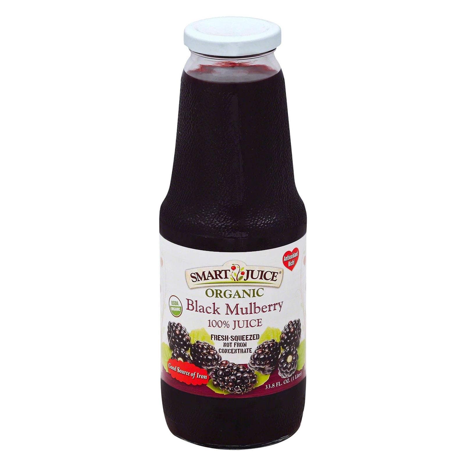 Smart Juice Black Mulberry Organic Juice, 33.8 Fl Oz