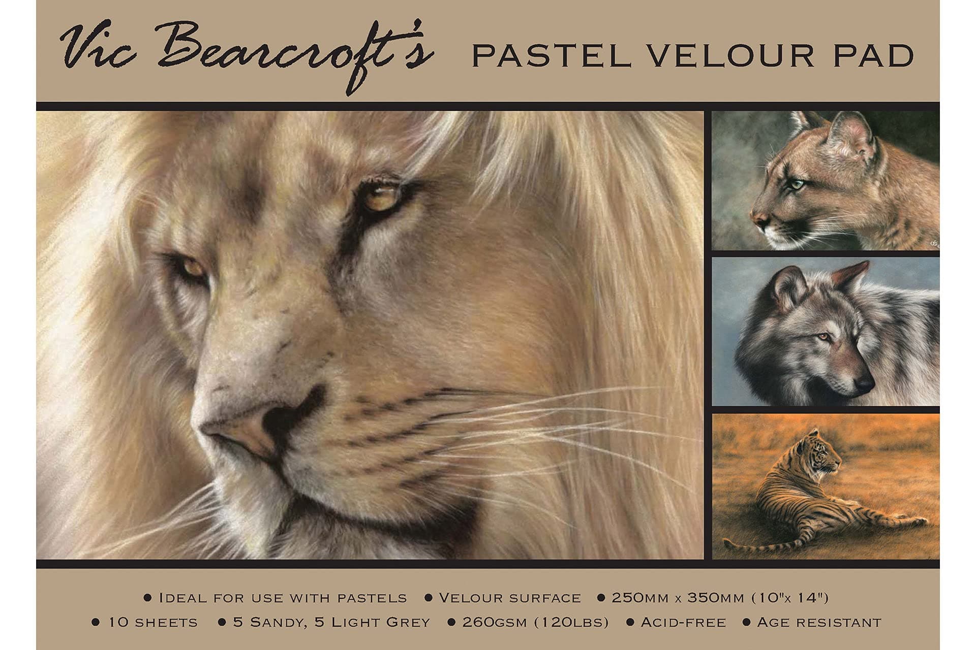 Vic Bearcroft's Pastel Velour Pad - Large Sandy and Light Grey (350mm x 500mm)