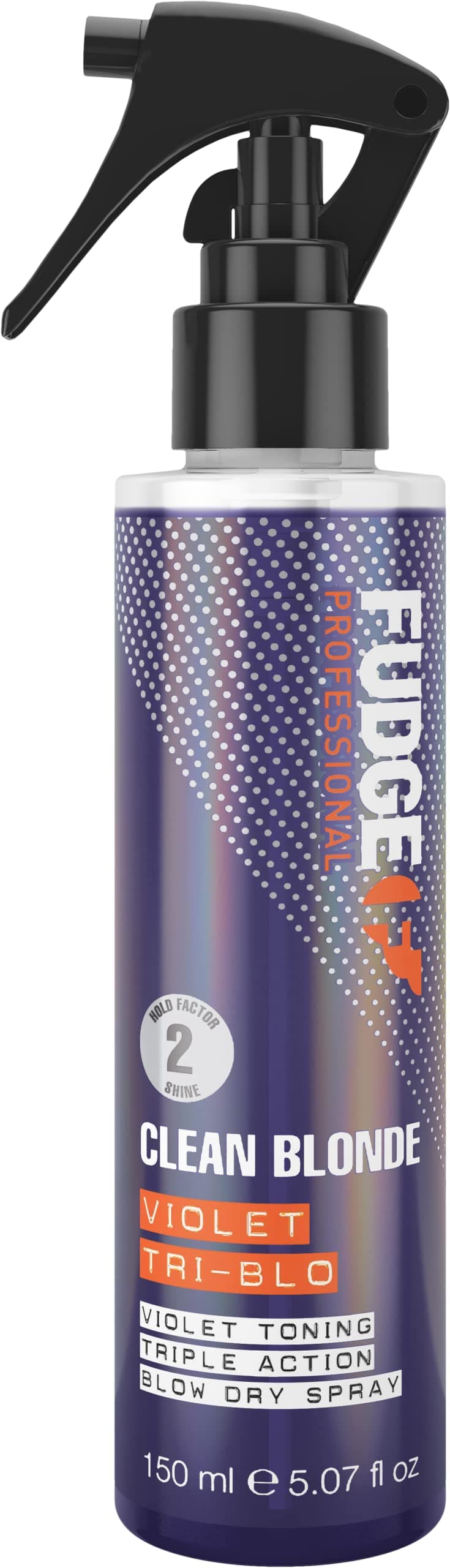 Fudge Professional Clean Blonde Violet Tri-Blo, Blow-Dry Heat Protection Spray for Blonde Hair, 150 ml
