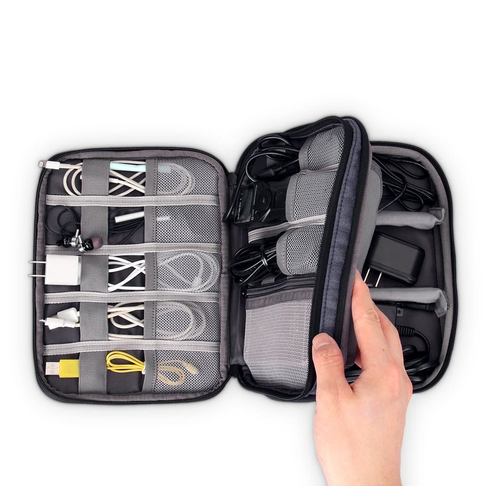 Gadget organizer -Electronics Accessories Carry Case Travel Cable Bag Gadgets Storage Organiser for Photography Gear, Data Cables, Chargers, Plugs, Power Lead-portable & waterproof